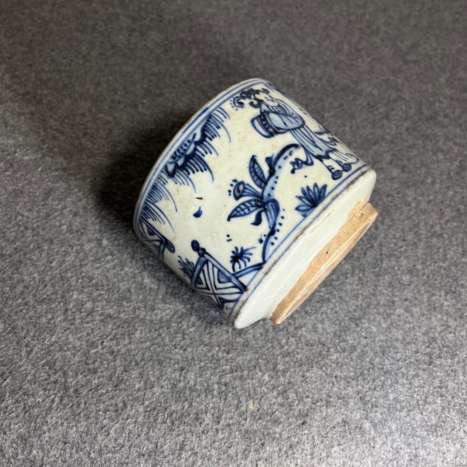 Antique Chinese Blue & White Porcelain Censer - 7