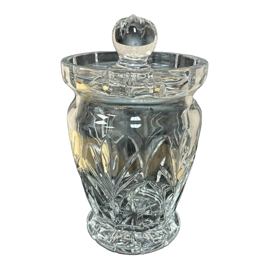 Canterbury Marquis Waterford Crystal Glass Biscuit Jar: Marquis Waterford Crystal Biscuit Barrel and Lid Canterbury pattern Gorgeous thick and heavy crystal for candy, fruit, cookies, or display. Excellent Condition with original label. No chips or cracks