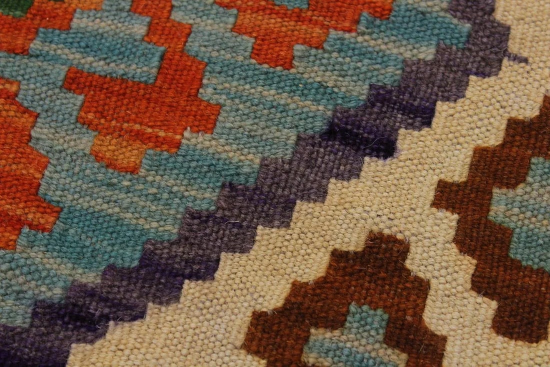 Shabby Chic Kilim Red Hand-Woven Wool Rug -5'9'' * 7'6'' - 5