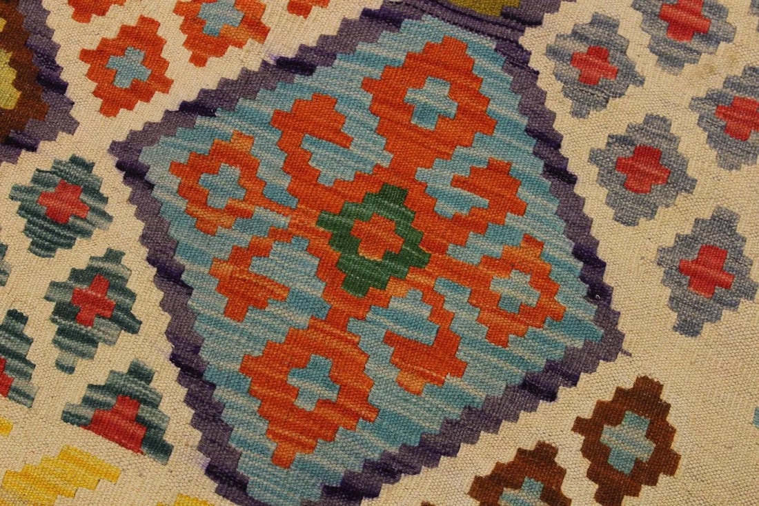Shabby Chic Kilim Red Hand-Woven Wool Rug -5'9'' * 7'6'' - 6