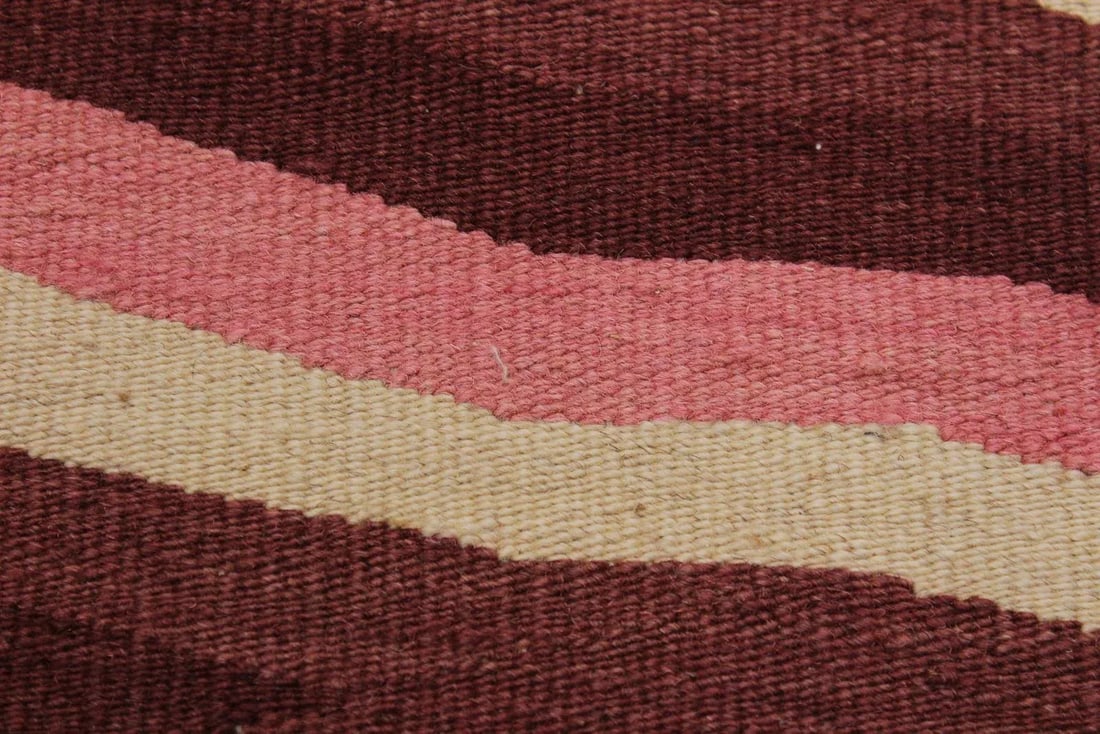 Abstract Kilim Pink Hand-Woven Wool Rug - 4'3'' * 6'1'' - 4