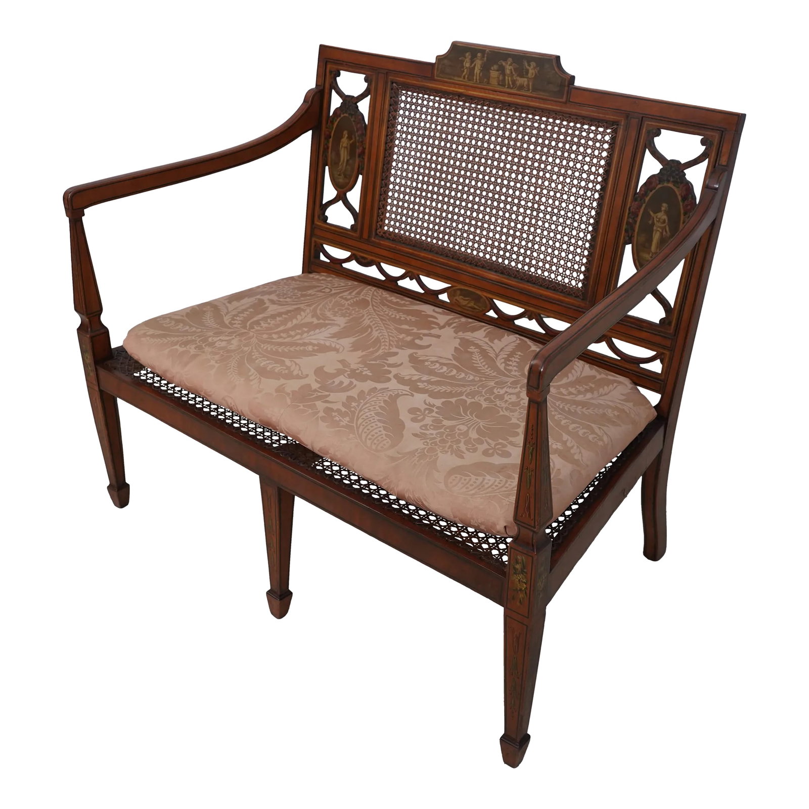 Antique English Adams Paint Decorated Settee (1 of 12)