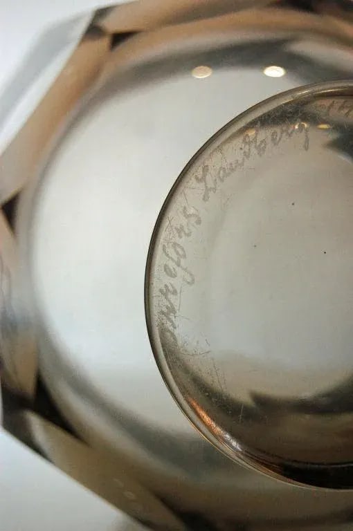 Vintage Nils Landberg for Orrefors Engraved Mermaid Art Deco Glass Vase, Signed 1944 - 3