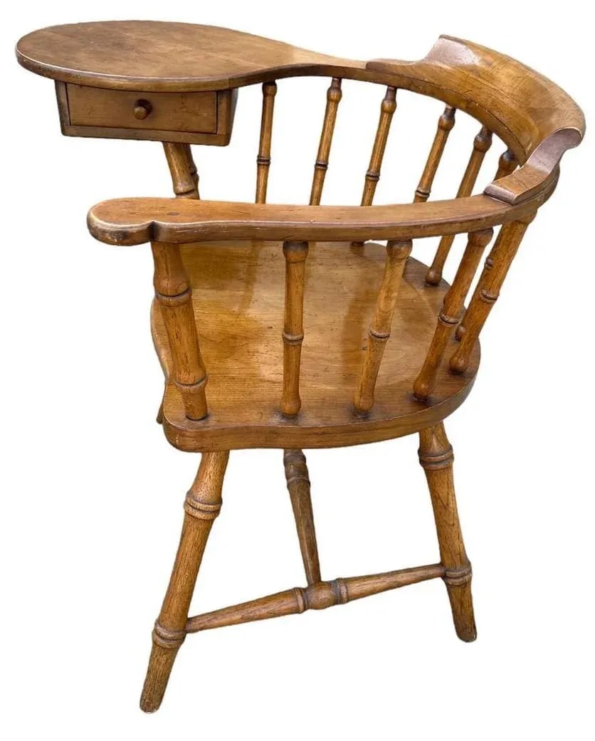 Drexel Windsor Maple and Oak Writing Arm Chair - Vintage Mid 20th Century - 2