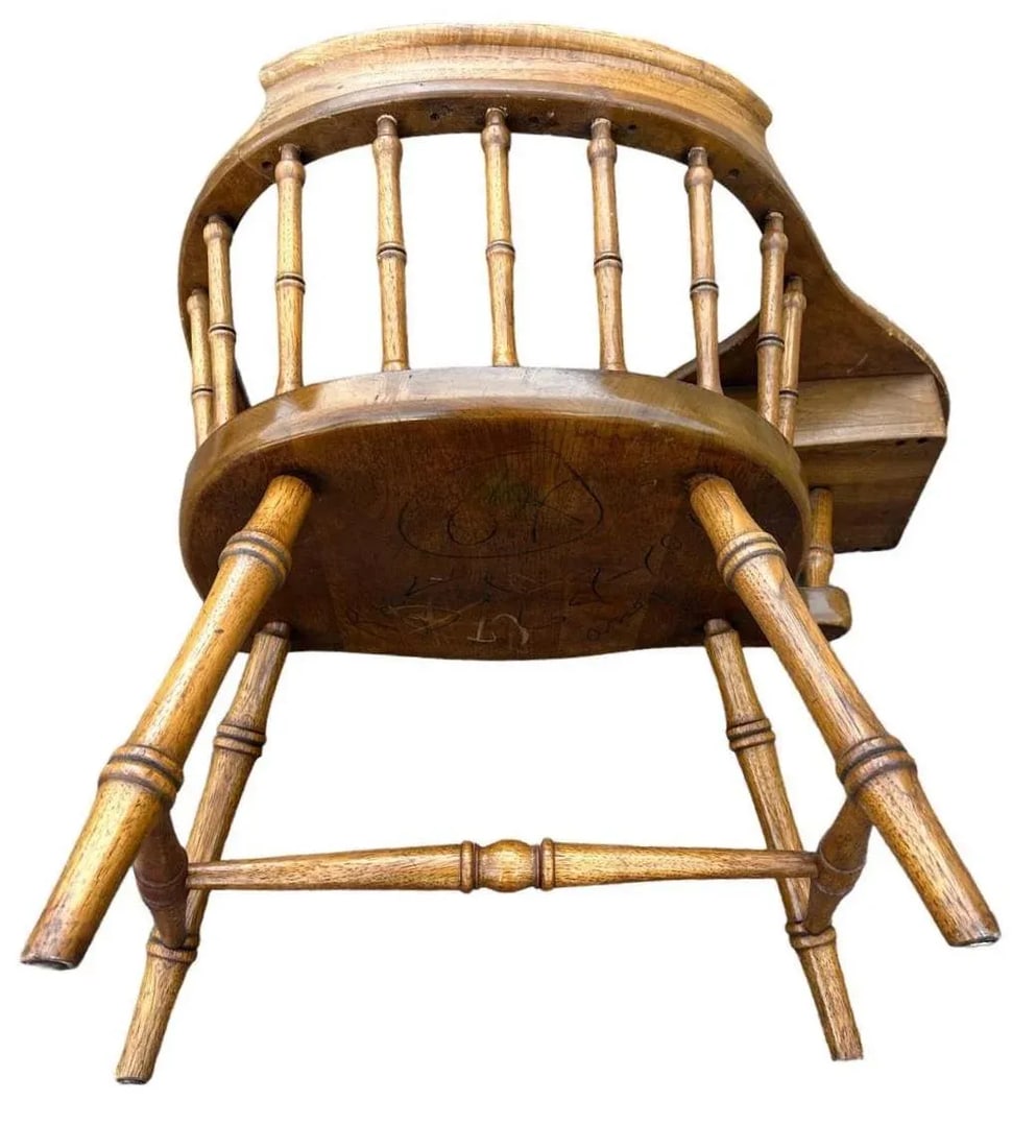 Drexel Windsor Maple and Oak Writing Arm Chair - Vintage Mid 20th Century - 3