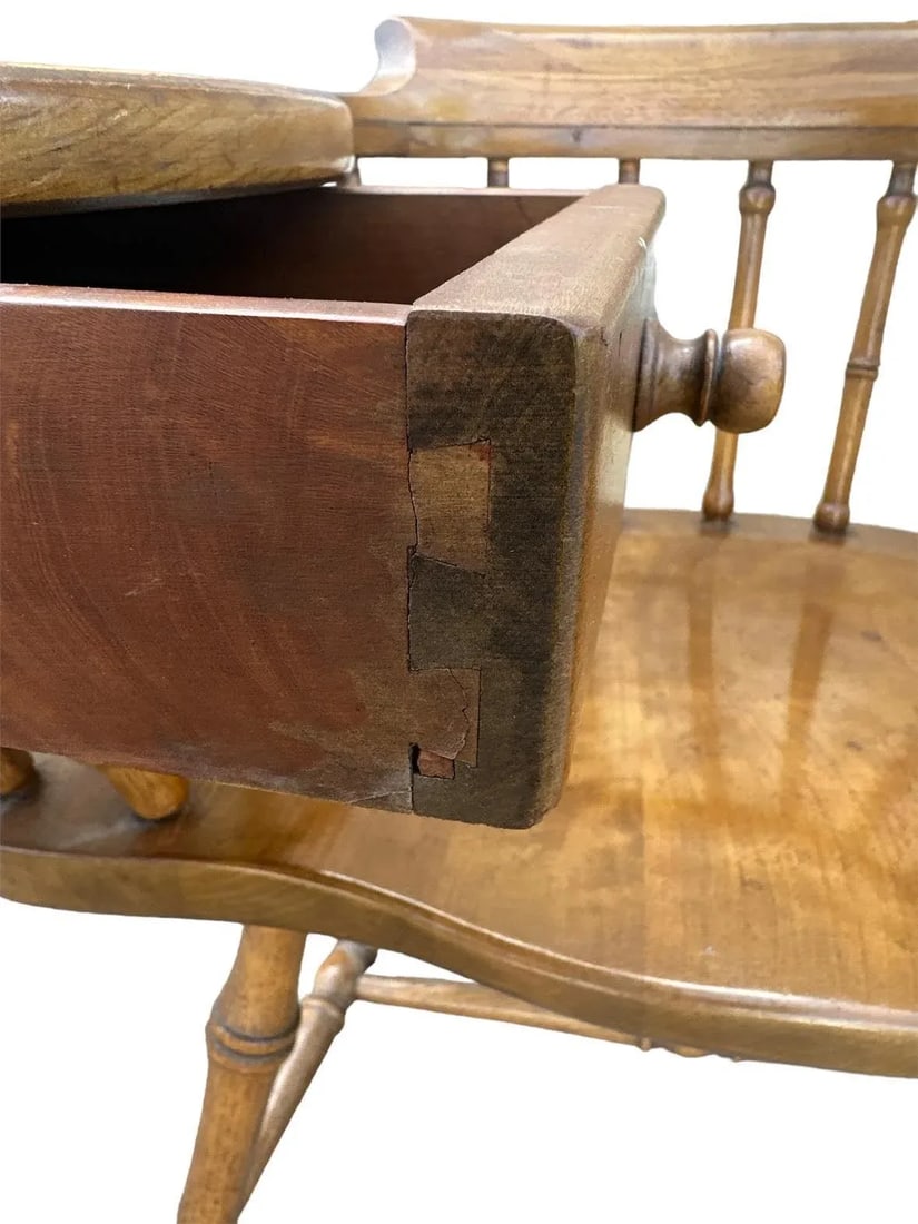 Drexel Windsor Maple and Oak Writing Arm Chair - Vintage Mid 20th Century - 4