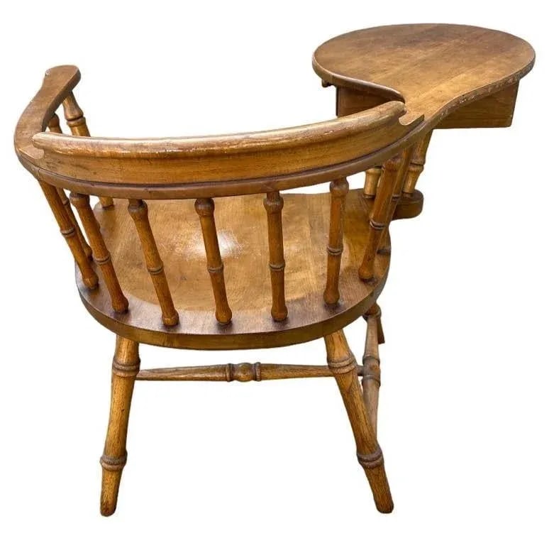 Drexel Windsor Maple and Oak Writing Arm Chair - Vintage Mid 20th Century - 5