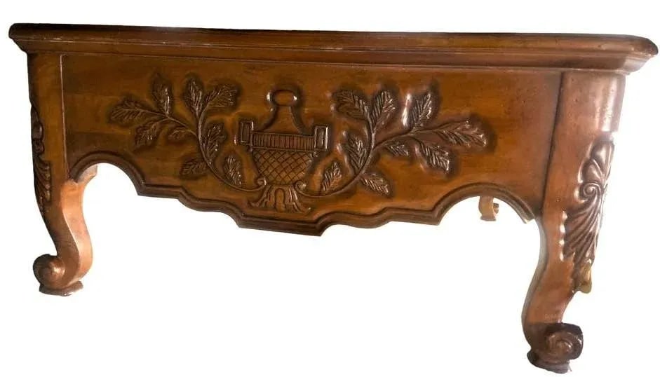 Late 20th Century Large French Provincial Carved Cherry Wood Cocktail or Coffee Table - Attributed t - 3