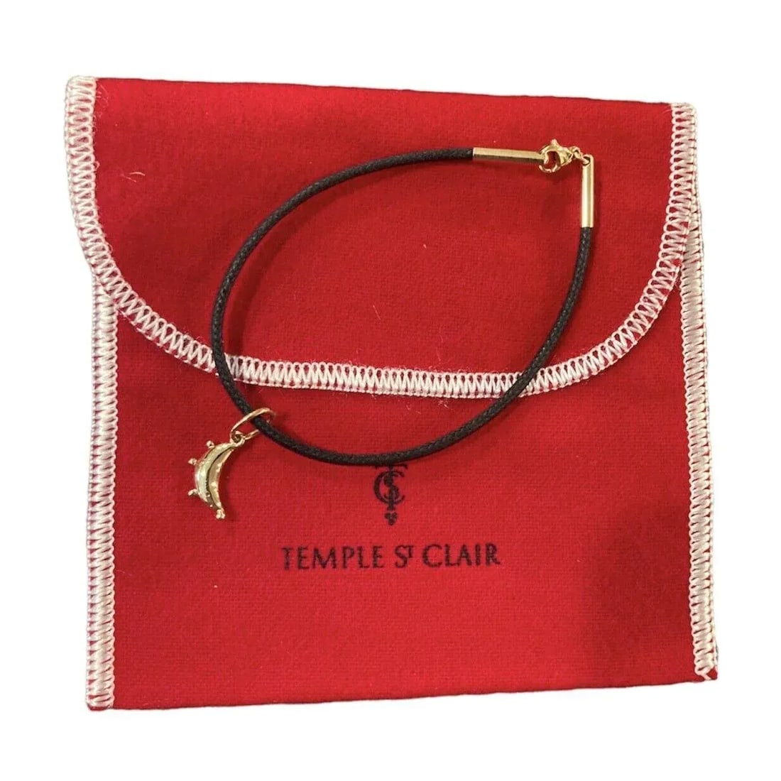 Temple St Clair 18k Crescent Moon Charm Cord Bracelet - 4