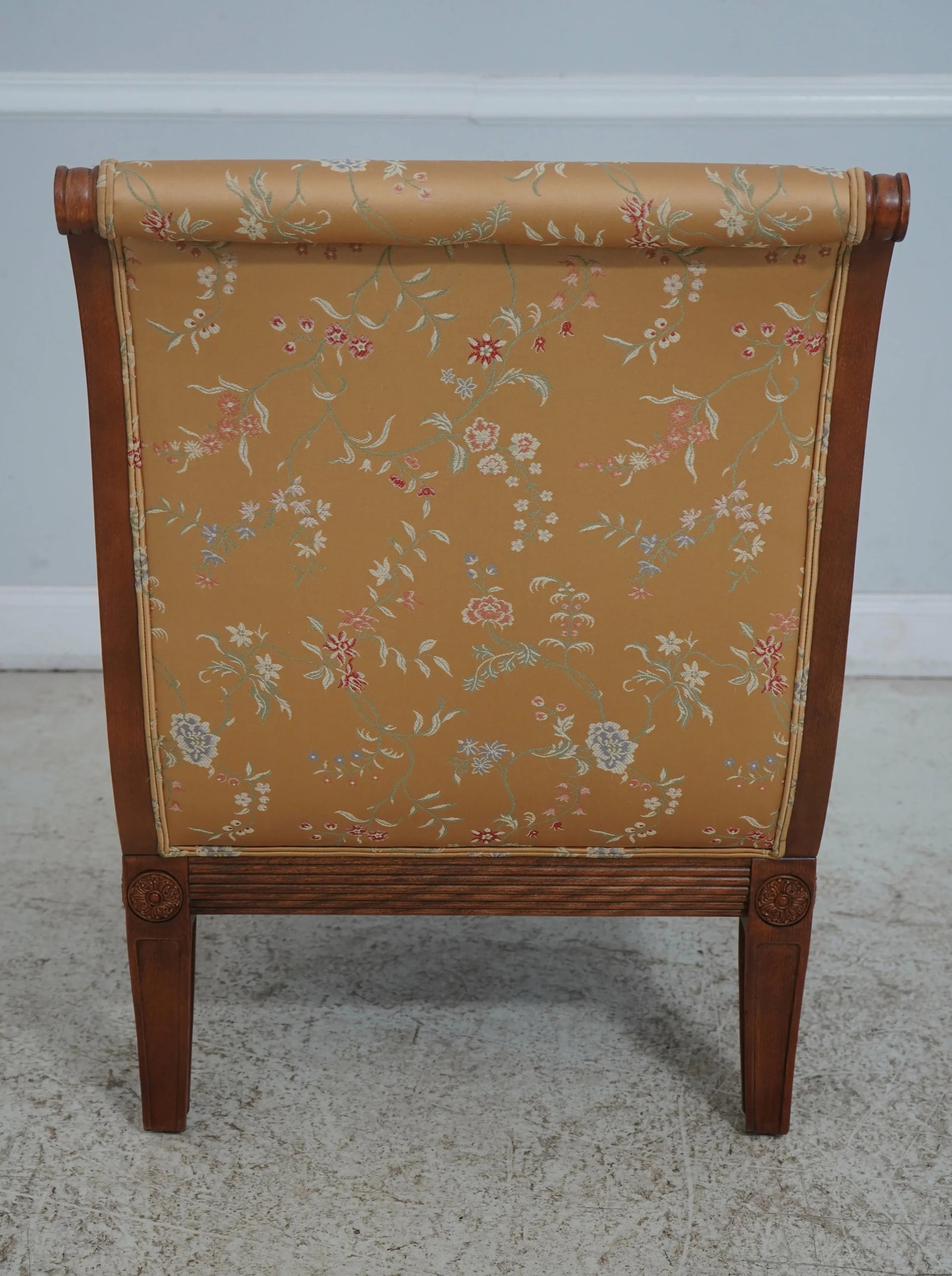 Pair Ethan Allen Regency Style Carved Bergere Chairs - 4