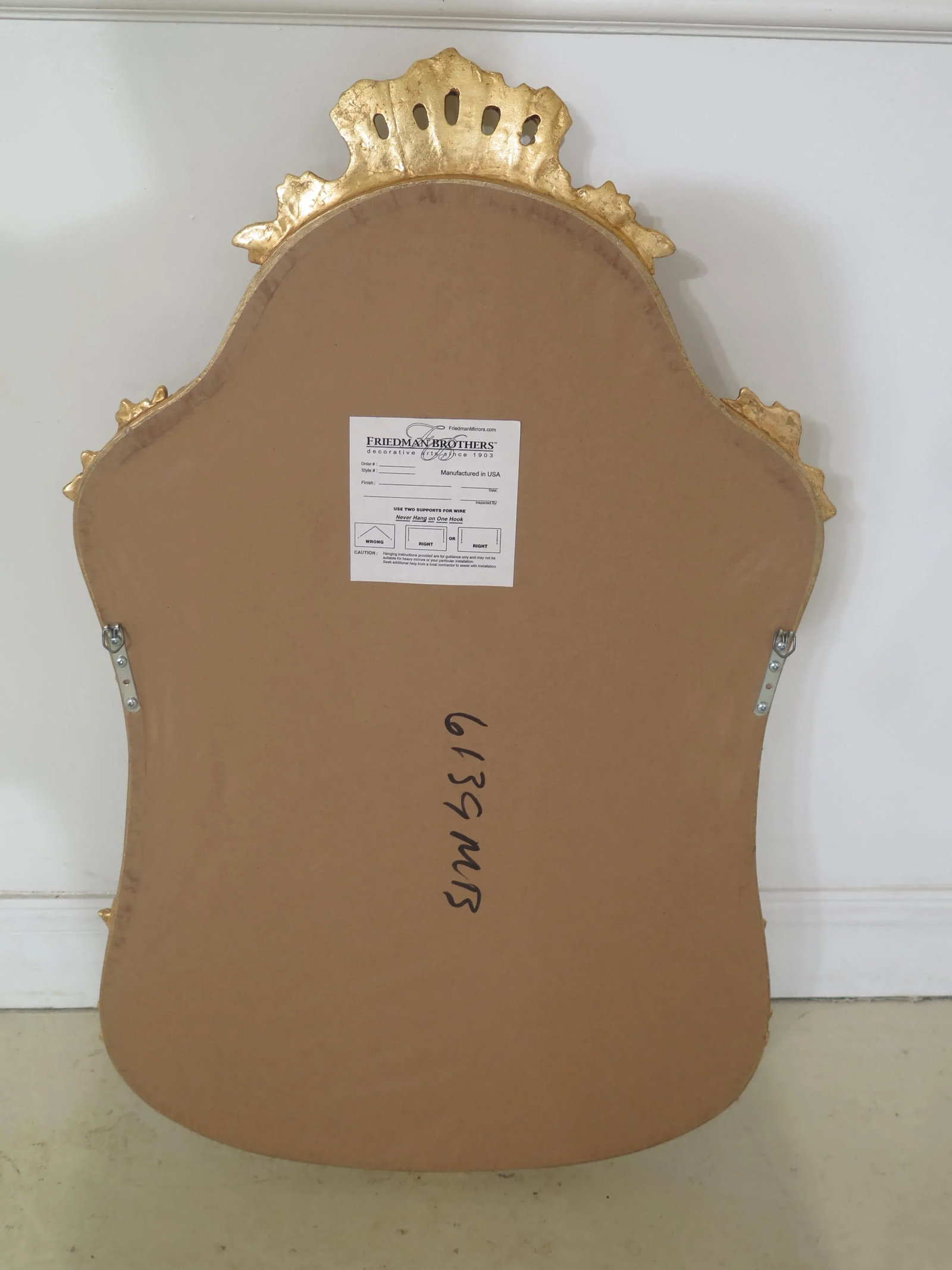 Friedman Brothers Model 6139 Beveled Glass Gold Framed Mirror - 8