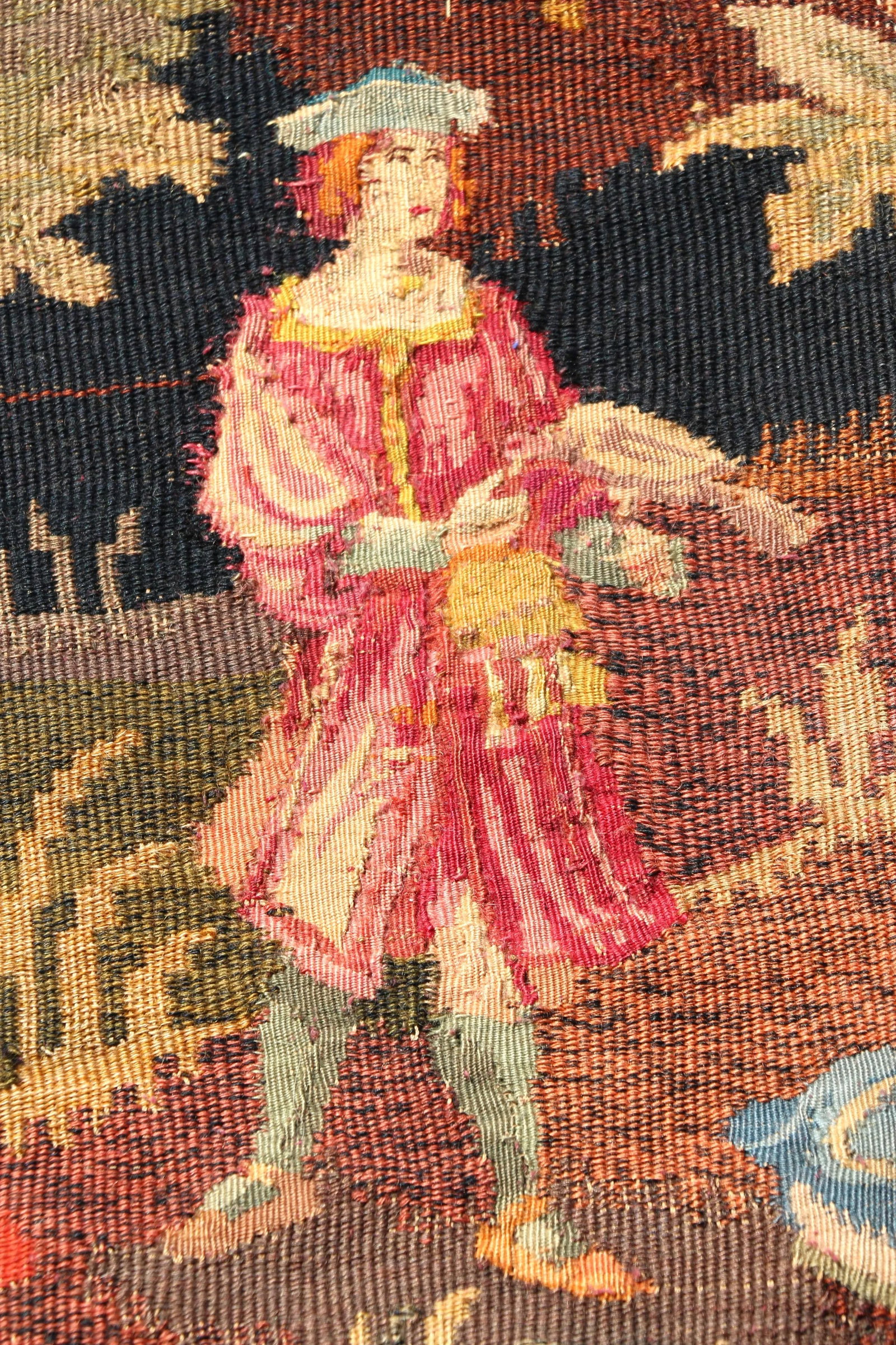 Antique Late 19th Century French Wall Hanging Pictorial Tapestry - 7