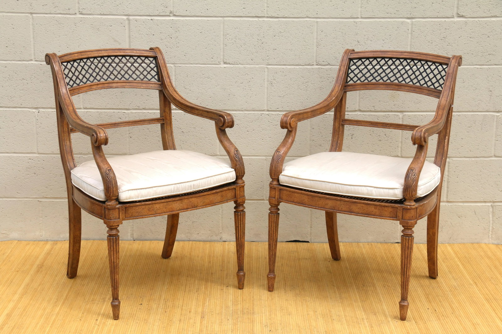 Vintage Pair of Armchairs by Maitland-Smith Regency Style - 2