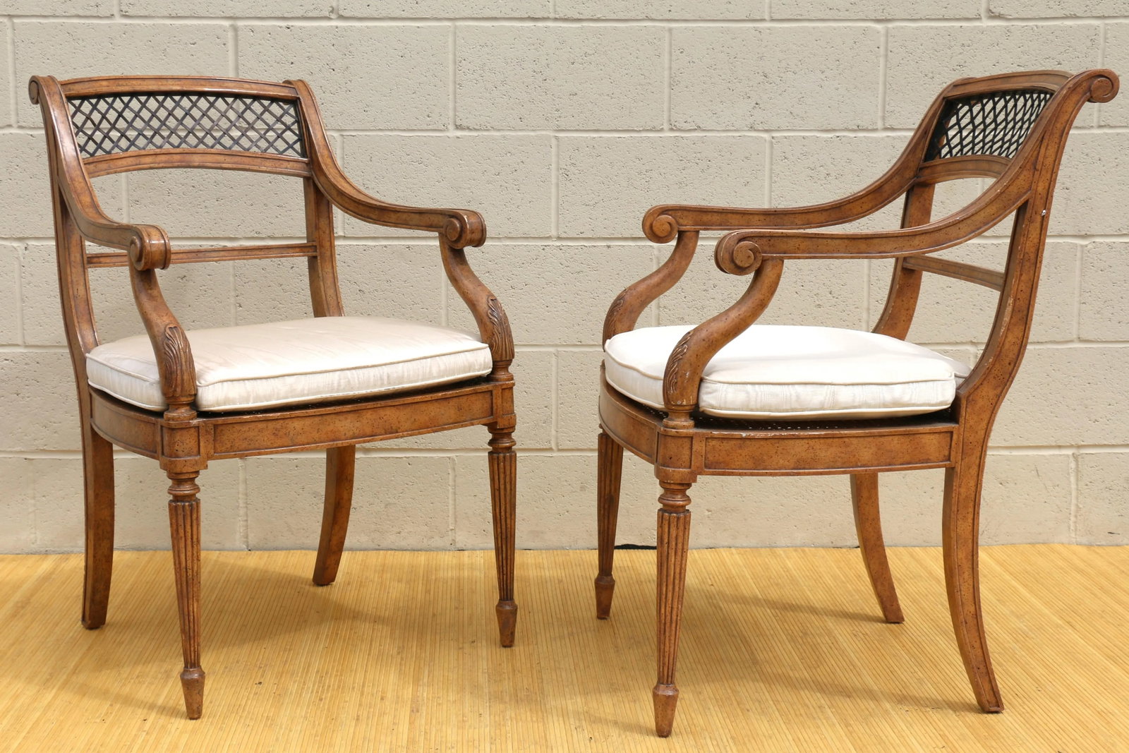Vintage Pair of Armchairs by Maitland-Smith Regency Style - 3