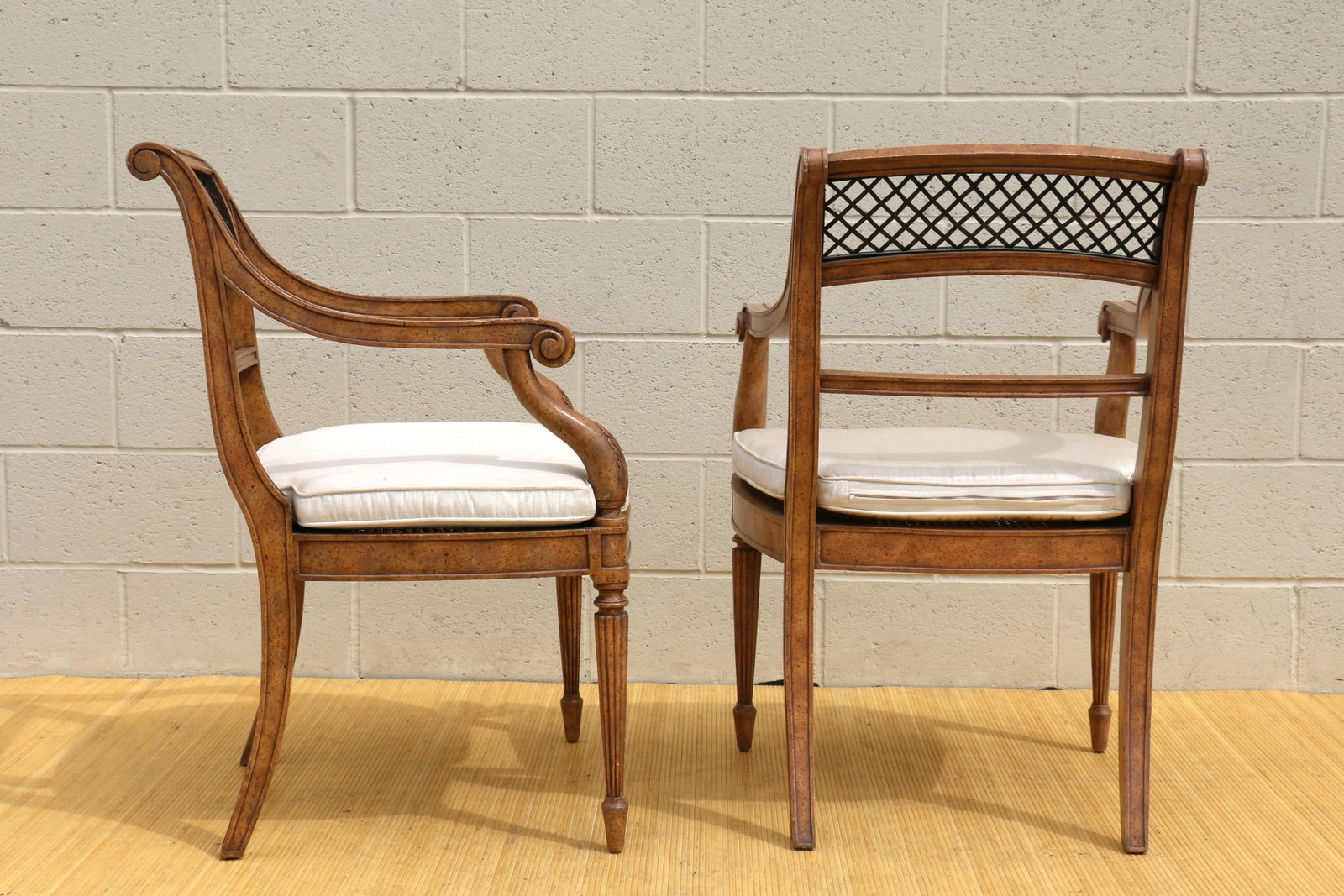 Vintage Pair of Armchairs by Maitland-Smith Regency Style - 5