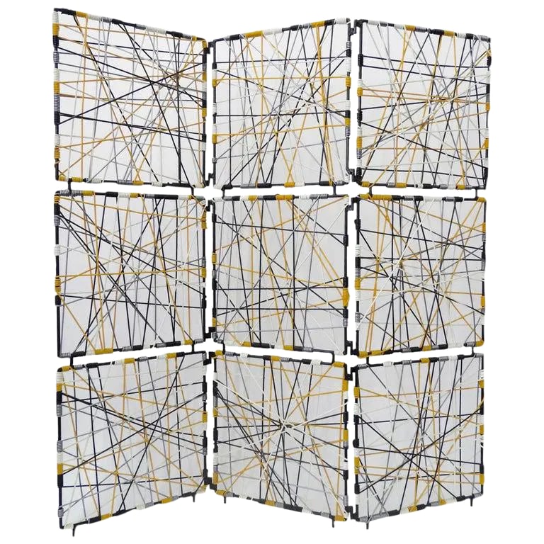 Mid-Century Modern Vinyl Cord Room Divider (1 of 5)
