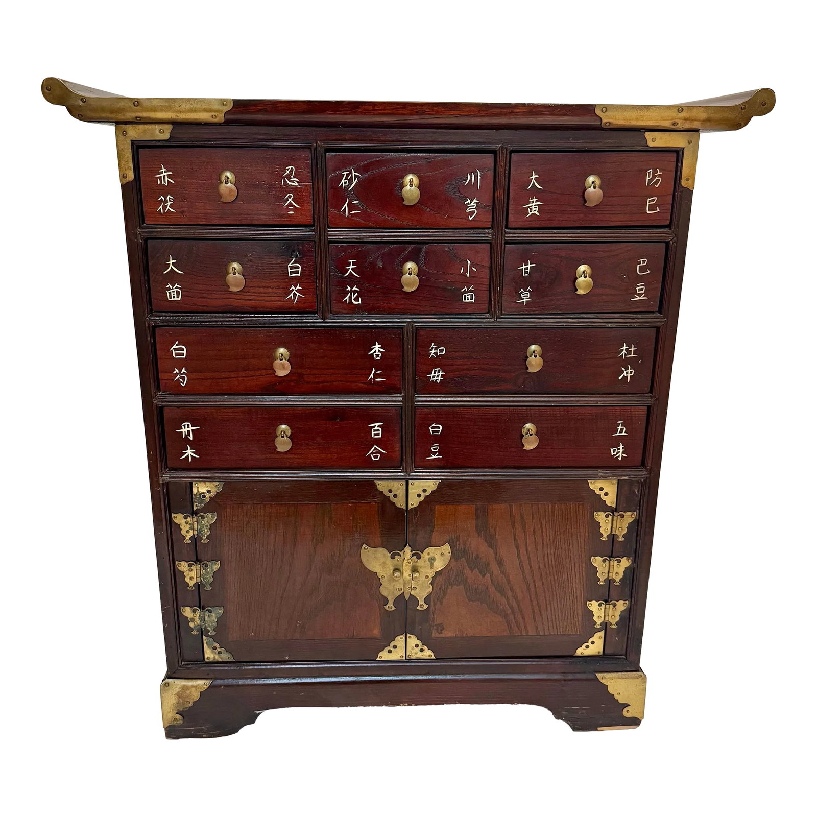 Late 20th Century Chinoiserie Asian Ten-Drawer Apothecary Medicine Cabinet for Ethan Allen: Discover the perfect blend of elegance and functionality with this **Late 20th Century Asian Ten-Drawer Apothecary Medicine Cabinet** in stunning Chinoiserie style. This exquisite piece is not only a 