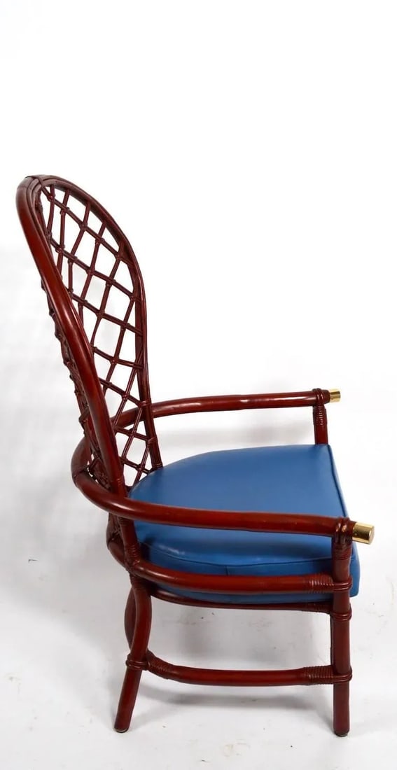 High Fan Back Woven Wicker Chair by Ficks Reed - 4