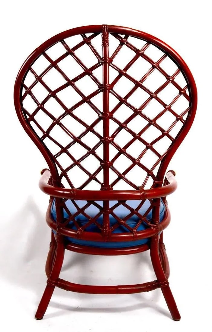 High Fan Back Woven Wicker Chair by Ficks Reed - 5