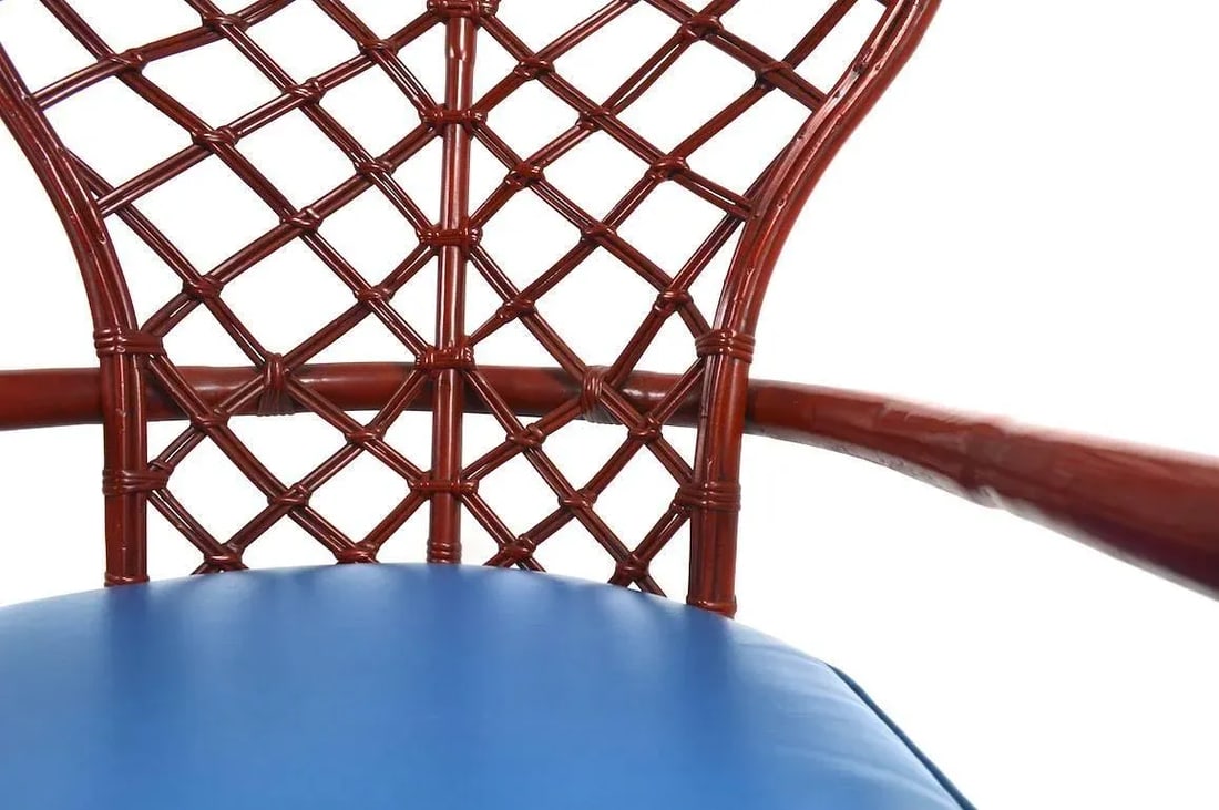 High Fan Back Woven Wicker Chair by Ficks Reed - 9