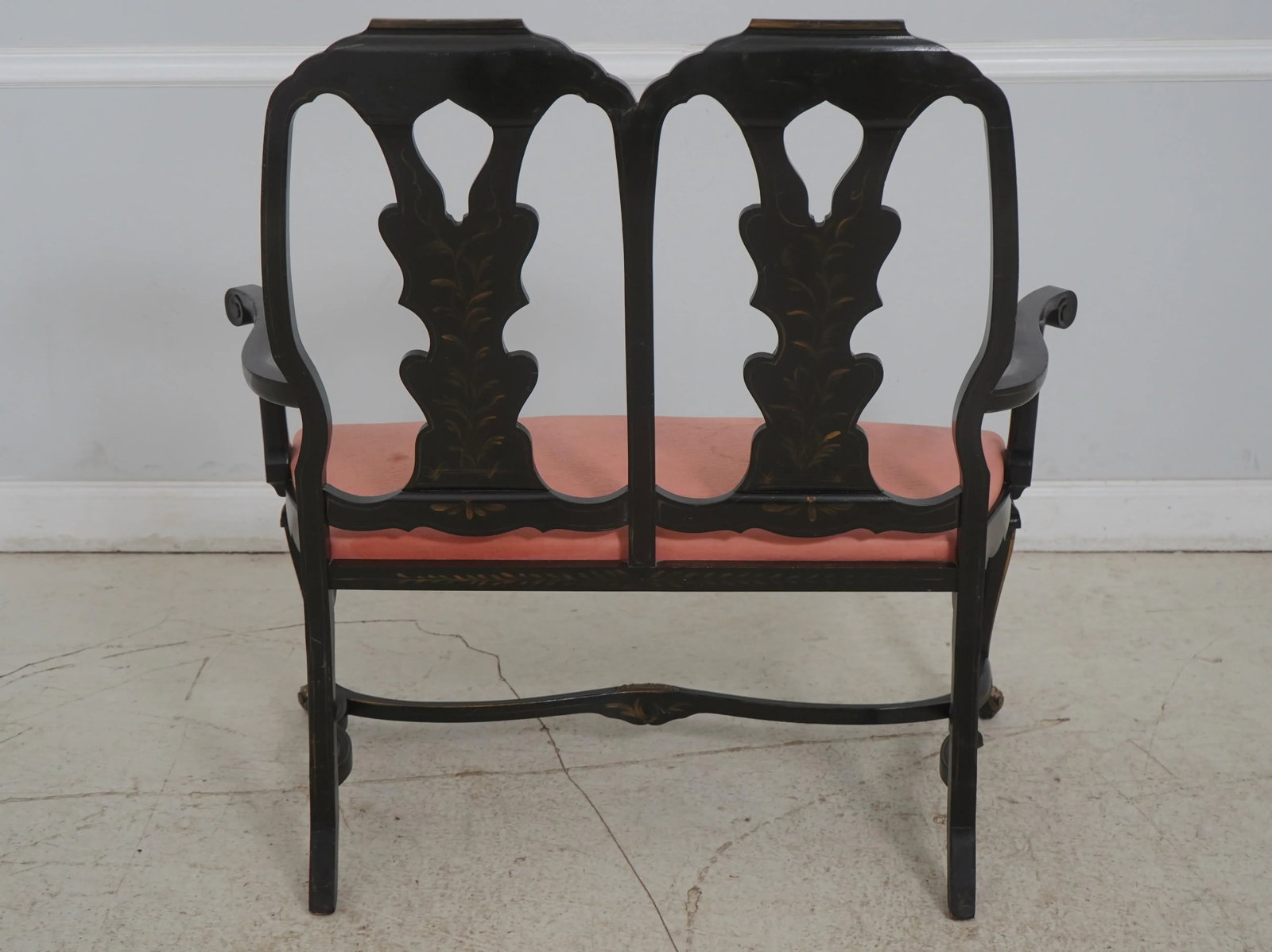 Chinoiserie Decorated Vintage Double Back Settee - 11