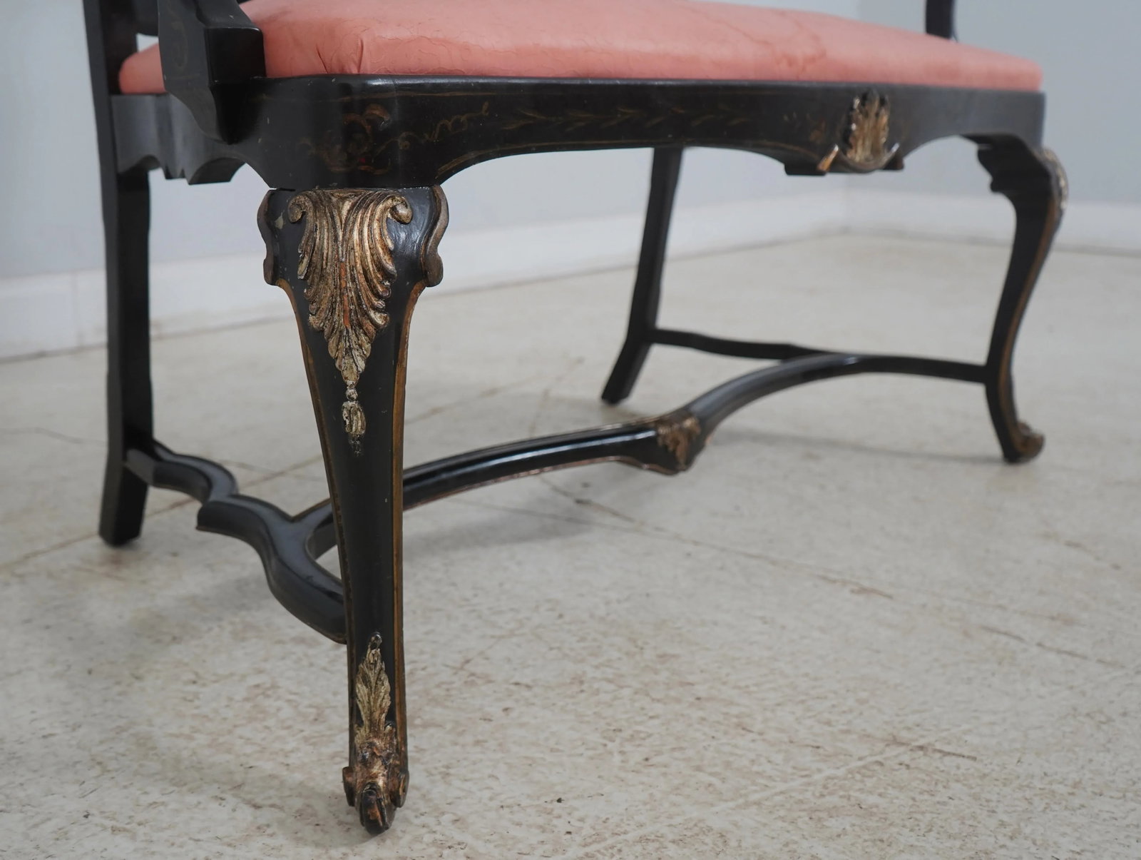 Chinoiserie Decorated Vintage Double Back Settee - 6