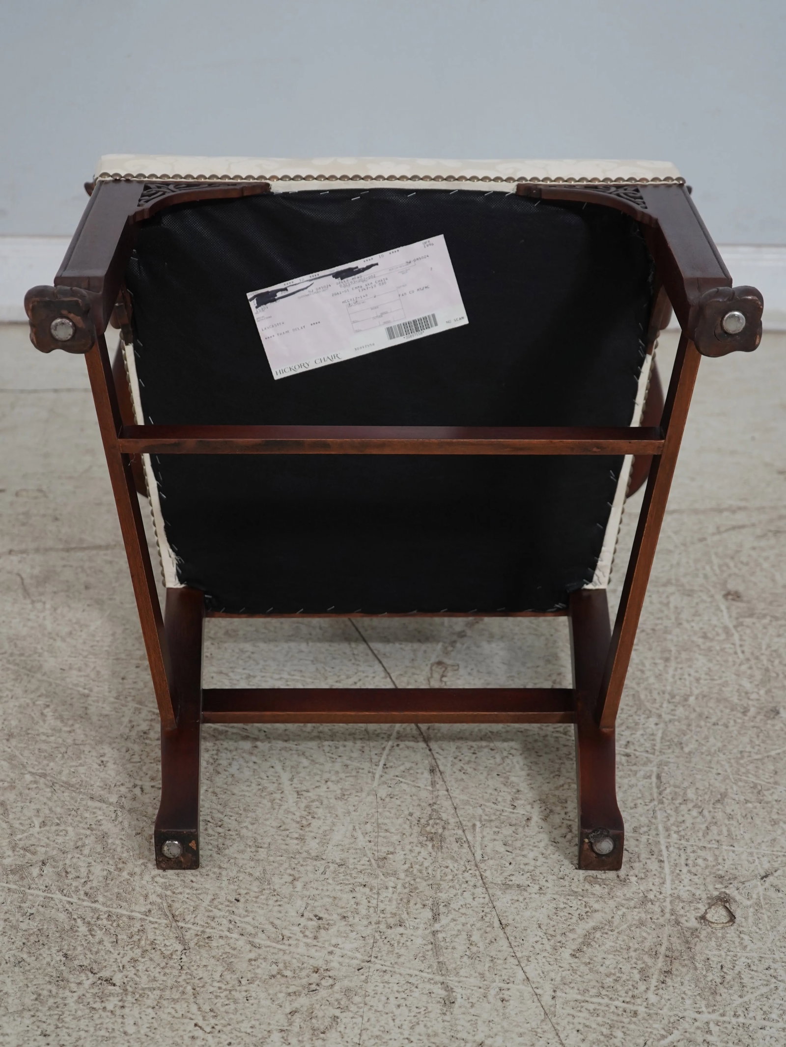 Pair Hickory Chair Co Carved Mahogany Rococo Armchairs - 11