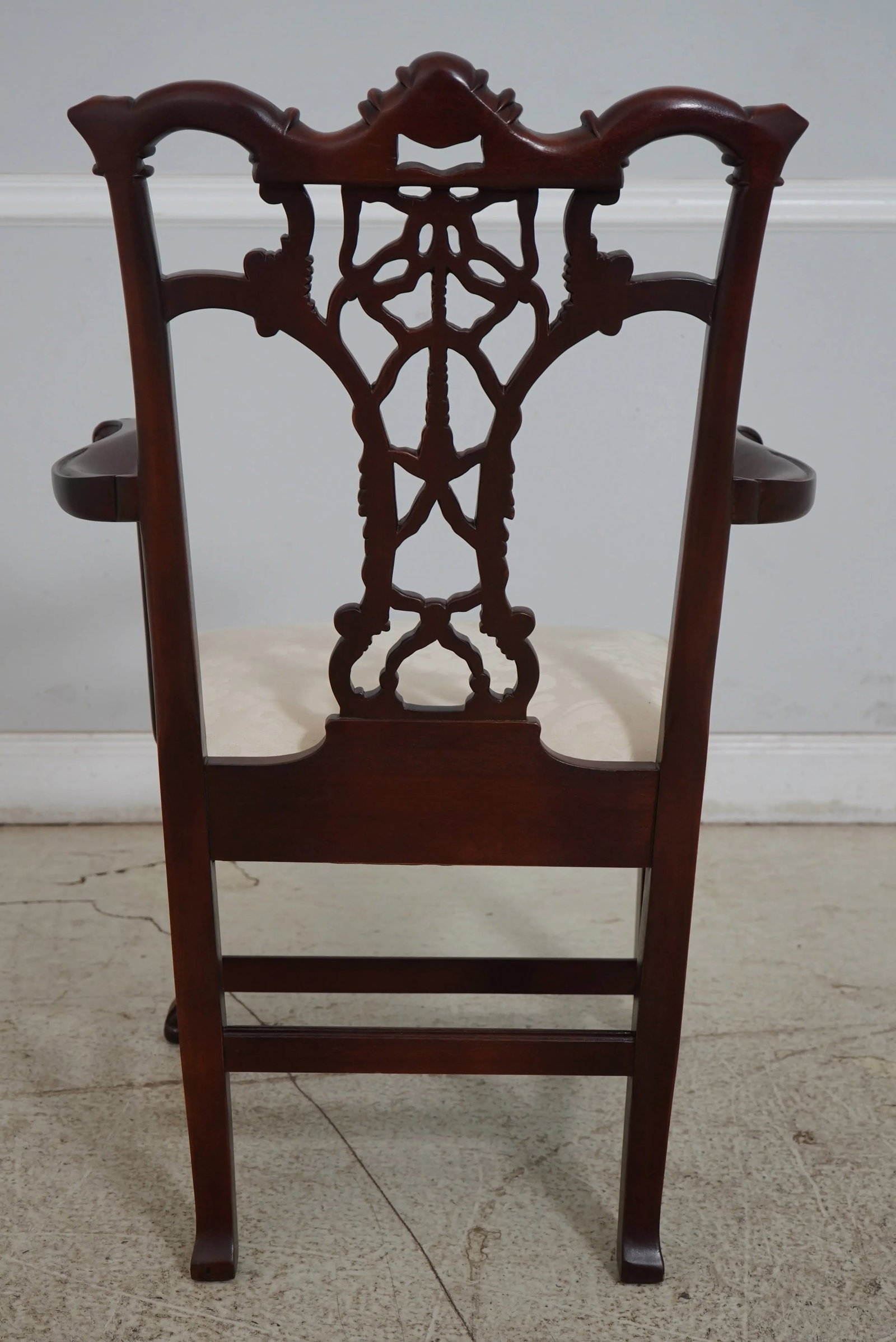 Pair Hickory Chair Co Carved Mahogany Rococo Armchairs - 4