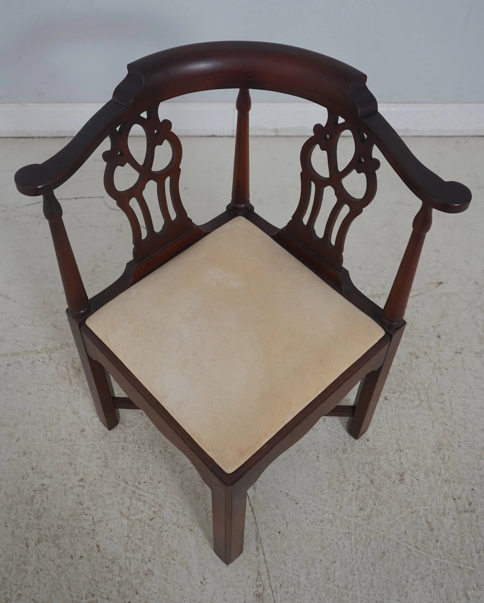 Pair Hickory Chair Chippendale Mahogany Corner Chairs - 2