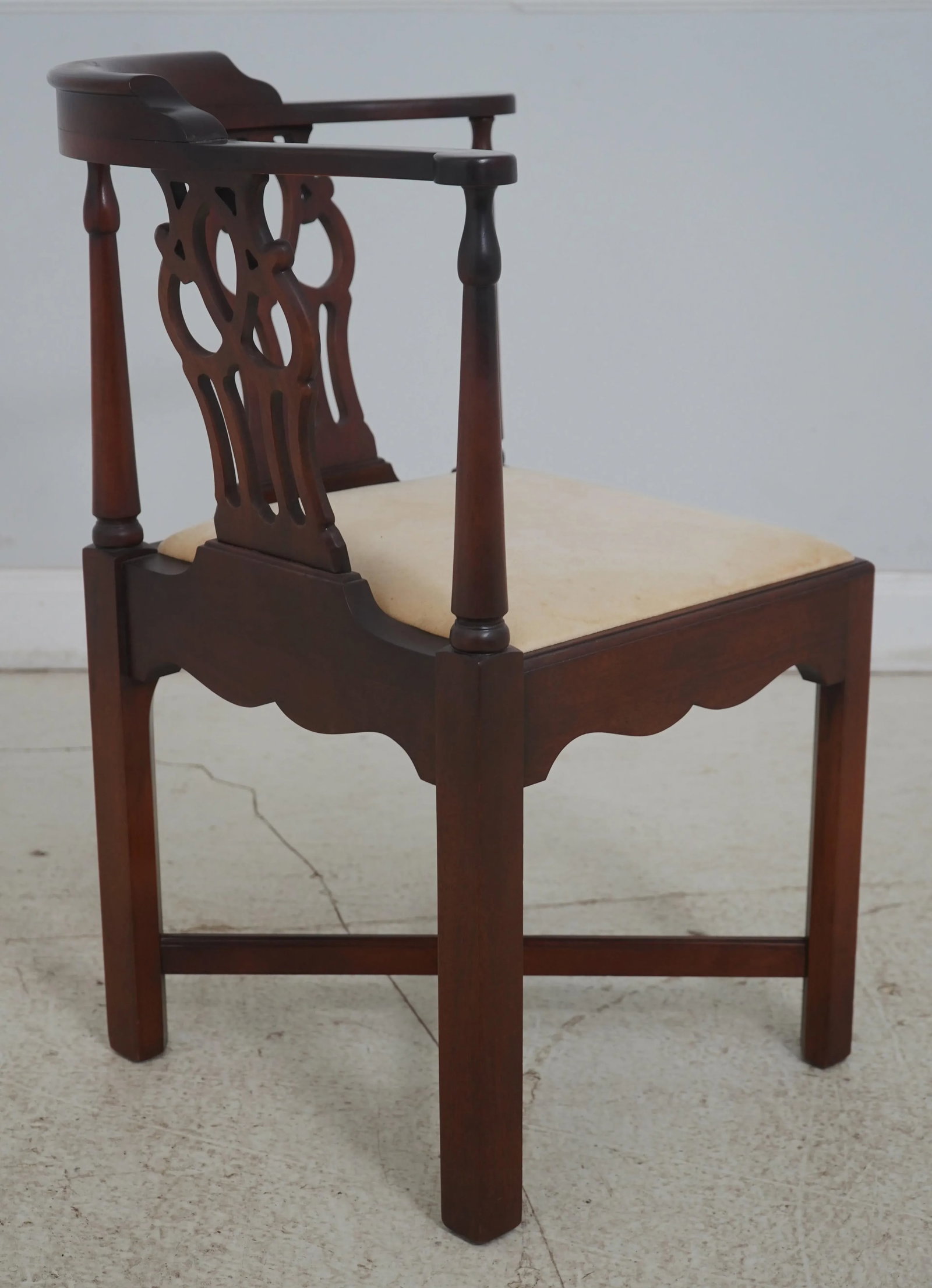 Pair Hickory Chair Chippendale Mahogany Corner Chairs - 3