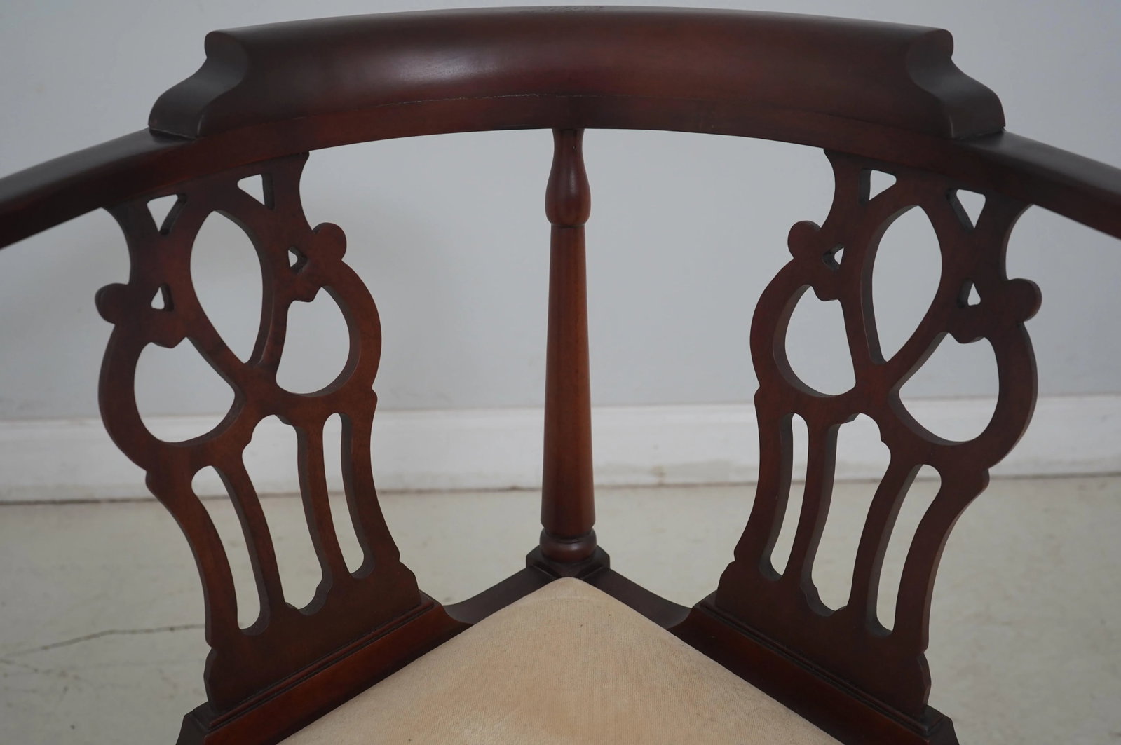 Pair Hickory Chair Chippendale Mahogany Corner Chairs - 5
