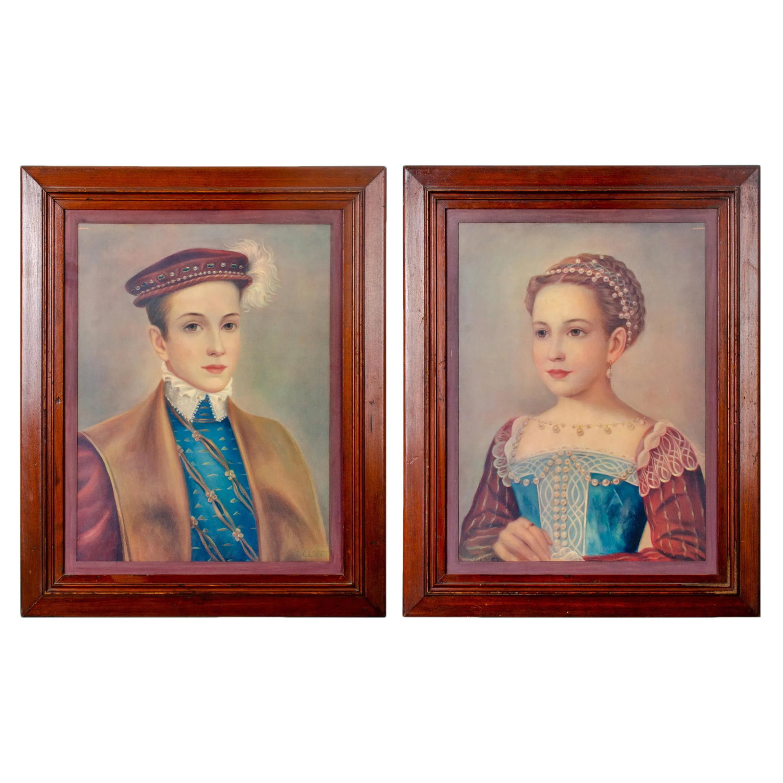 1940s Portraits of French Nobility, Lithographs After Francois Clouet - a Pair - 12