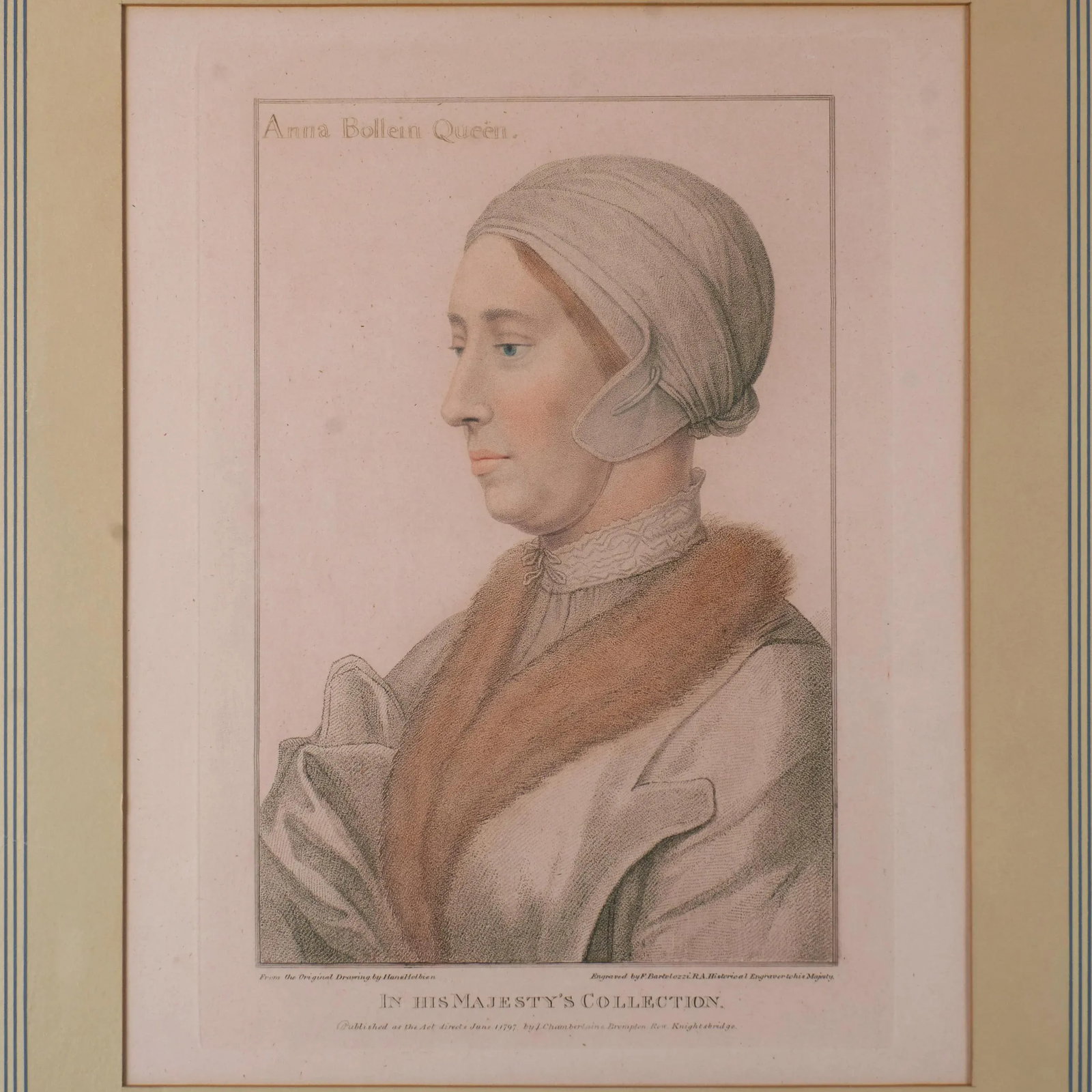 Edward Stanley and Anne Boleyn, Engravings by Bartolozzi After Holdbein C.1790s - 10