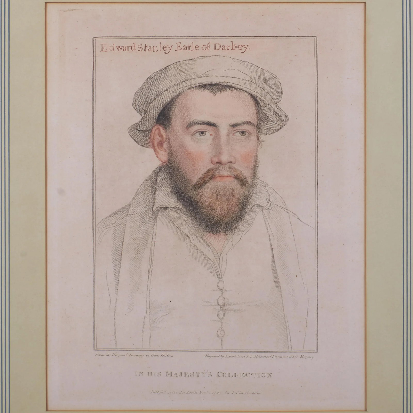 Edward Stanley and Anne Boleyn, Engravings by Bartolozzi After Holdbein C.1790s - 6