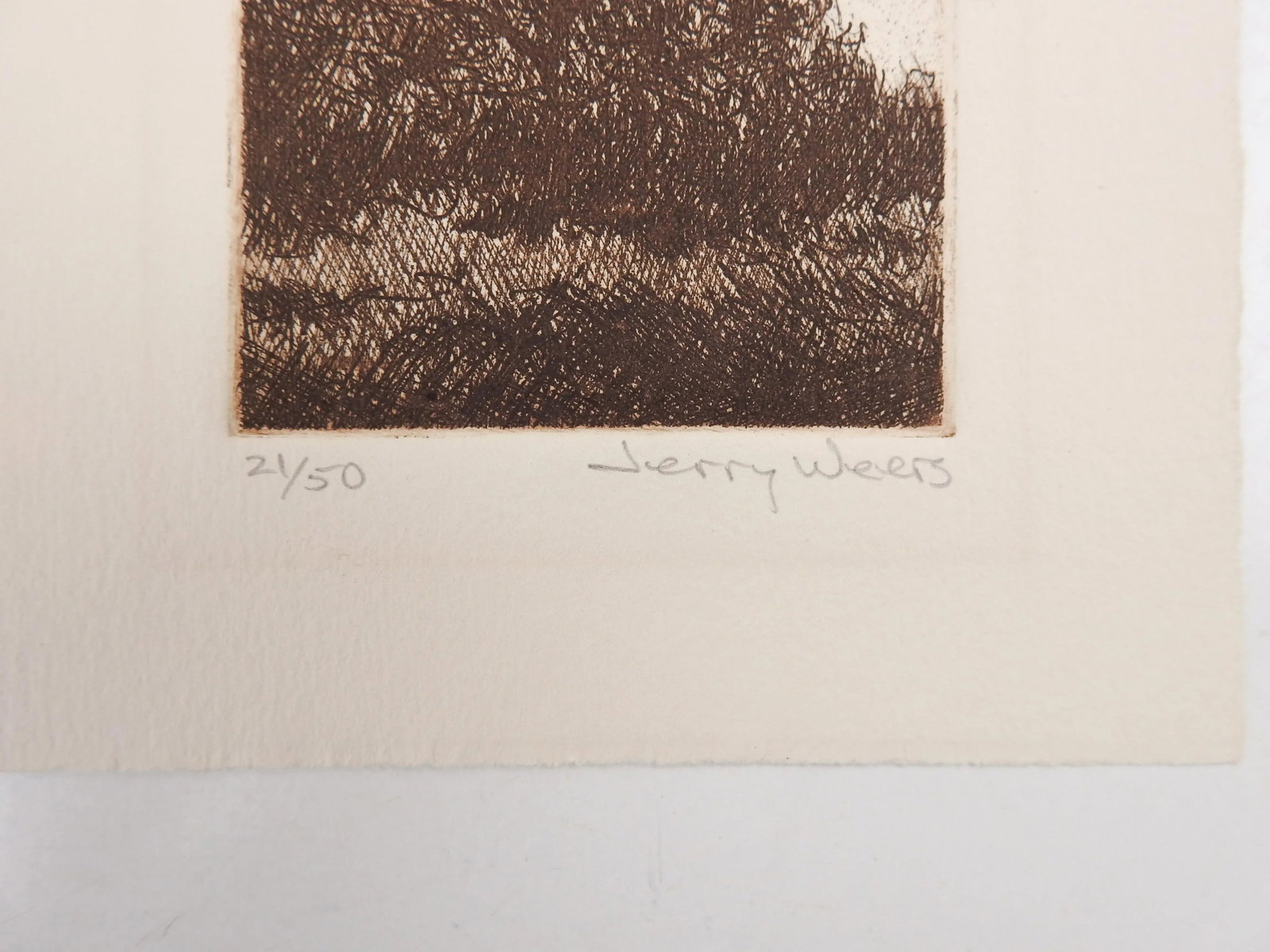 Lone Oak Tree Etching by Jerry Weers - 2