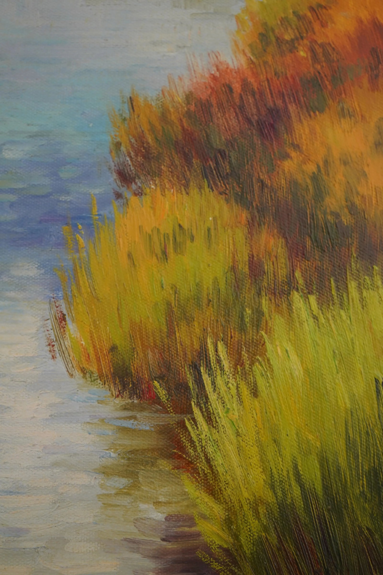 Framed Marsh Signed Oil Painting on Canvas ~ Signed - 8
