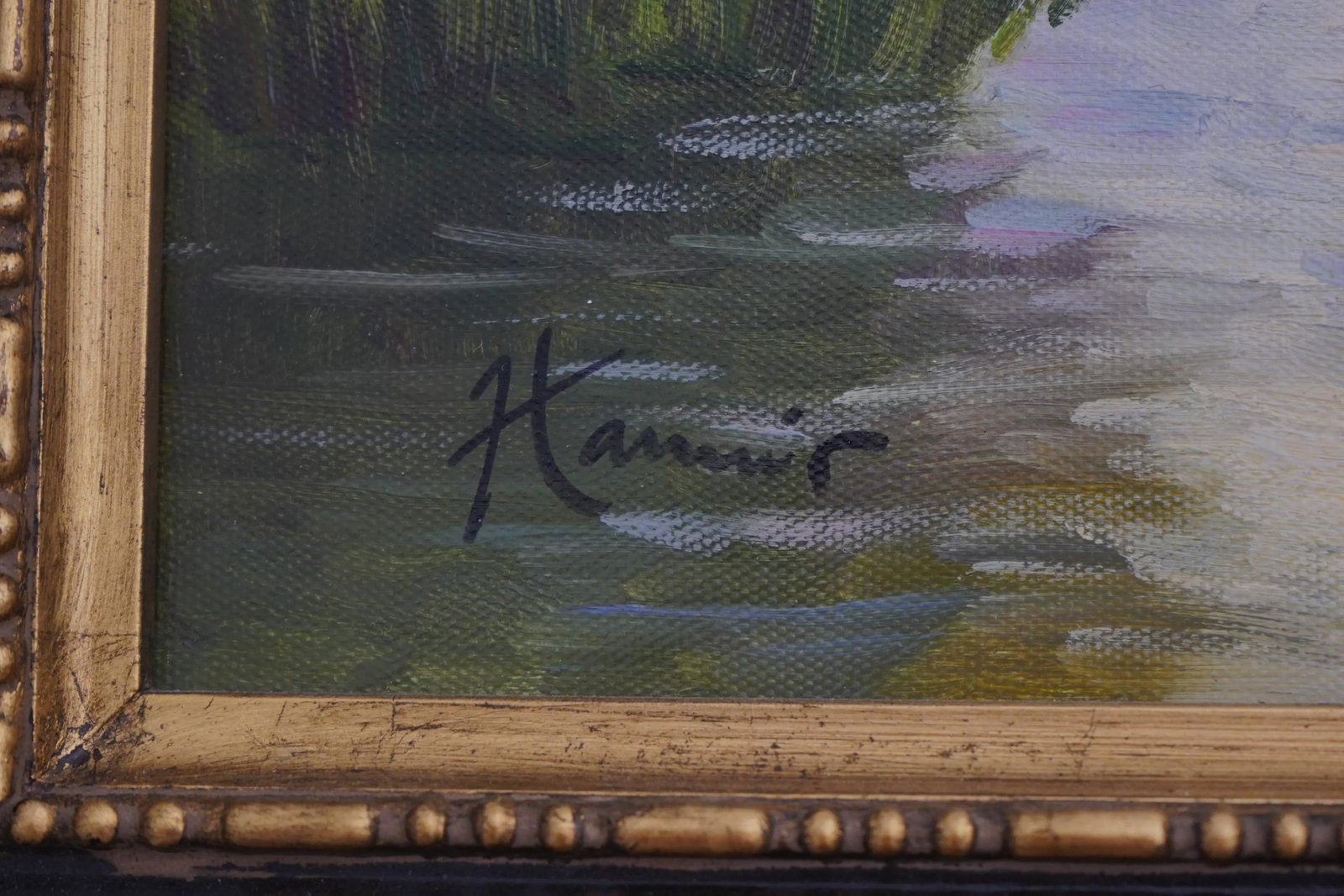 Framed Marsh Signed Oil Painting on Canvas ~ Signed - 9