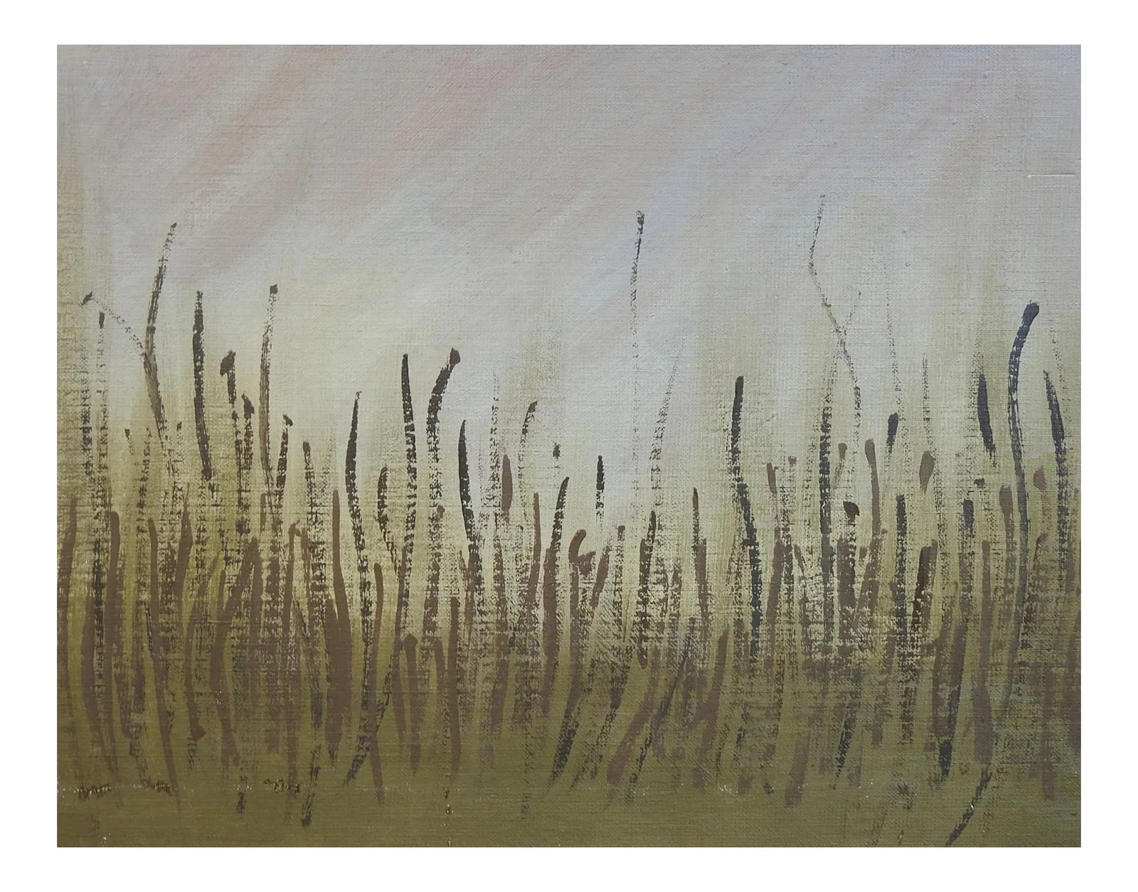 Mid 19th Century Abstract Grass Painting: Acrylic on artist board painting of grass. Unsigned. Unframed, small spots of paint loss. Condition: Alterations: Original Condition Unaltered Imperfections: Some Imperfections Condition Notes: small
