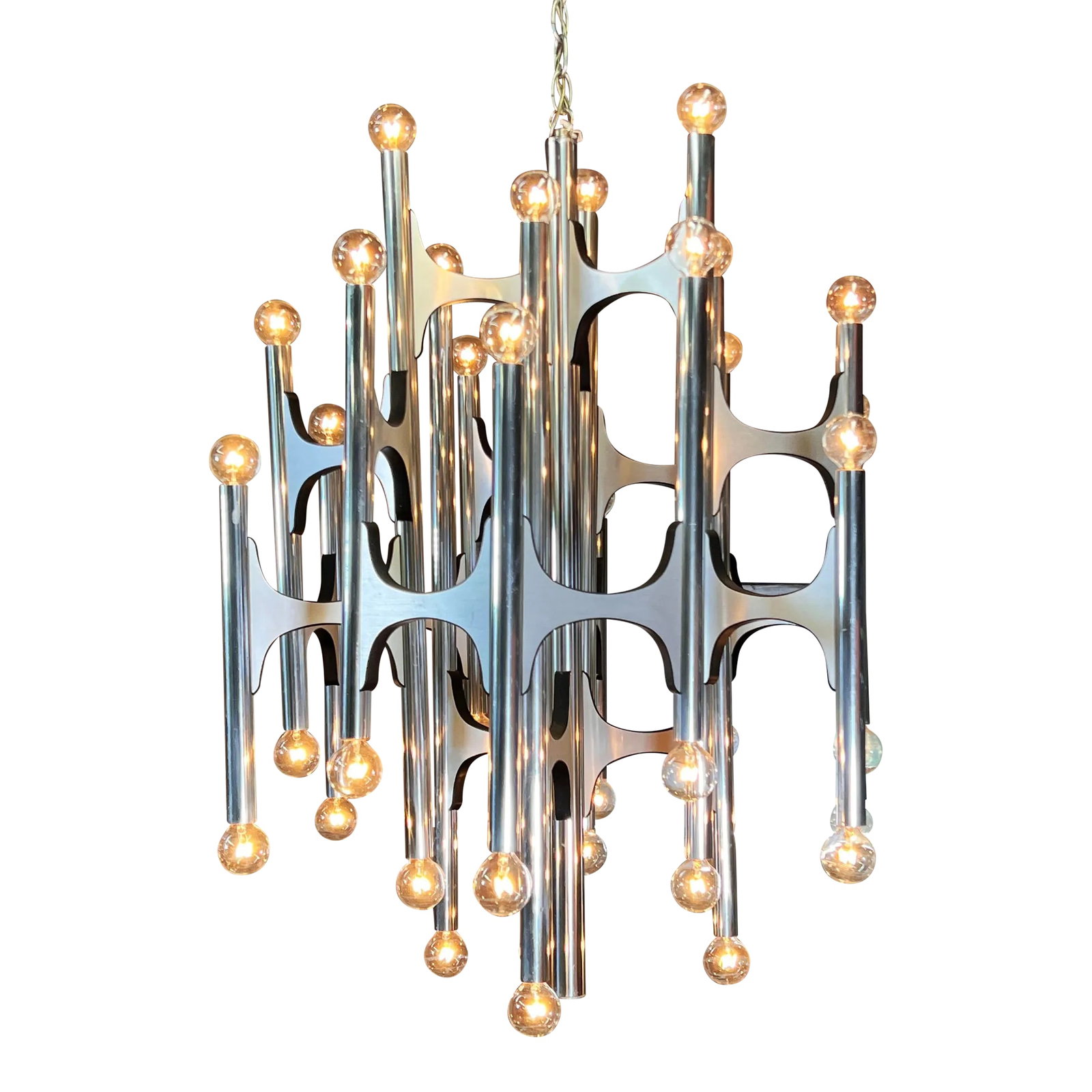 Sculptural Mid Century Modern 36 Light Chandelier by Gaetano Sciolari for Lightolier (1 of 11)
