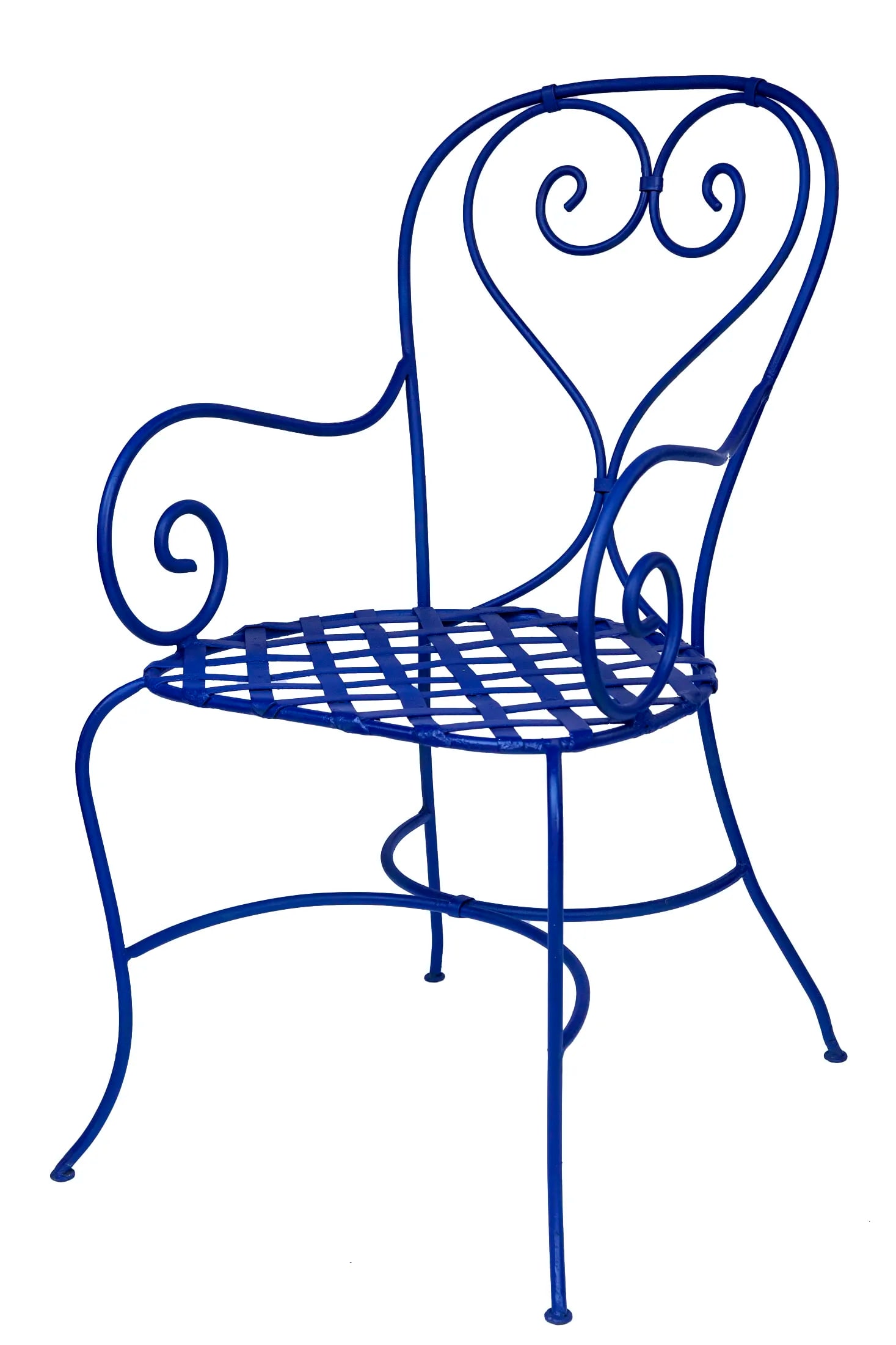 Late 20th Century Wrought Iron Garden Chairs in Marjorelle Blue - Set of 2 - 2
