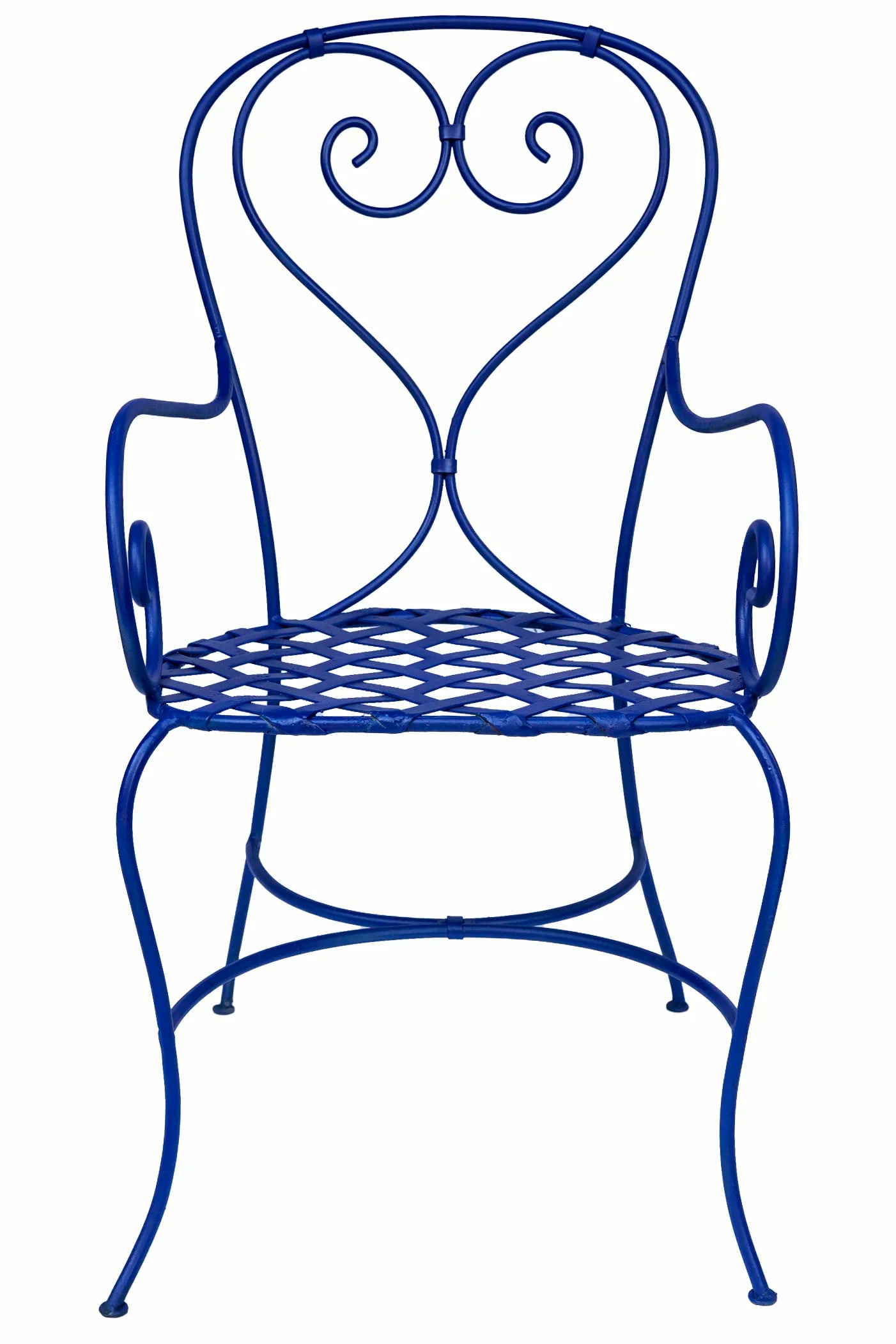 Late 20th Century Wrought Iron Garden Chairs in Marjorelle Blue - Set of 2 - 4