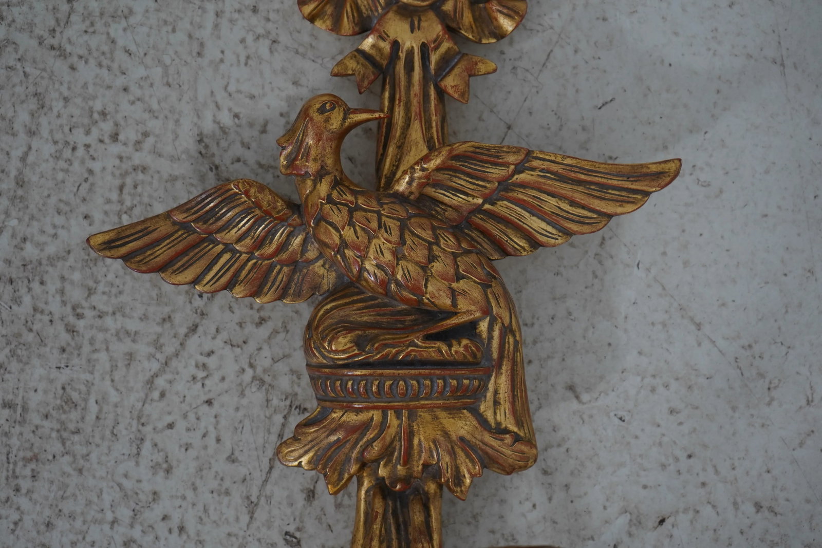 Pair Federal Style Gold Finish Eagle Candelabras - 10