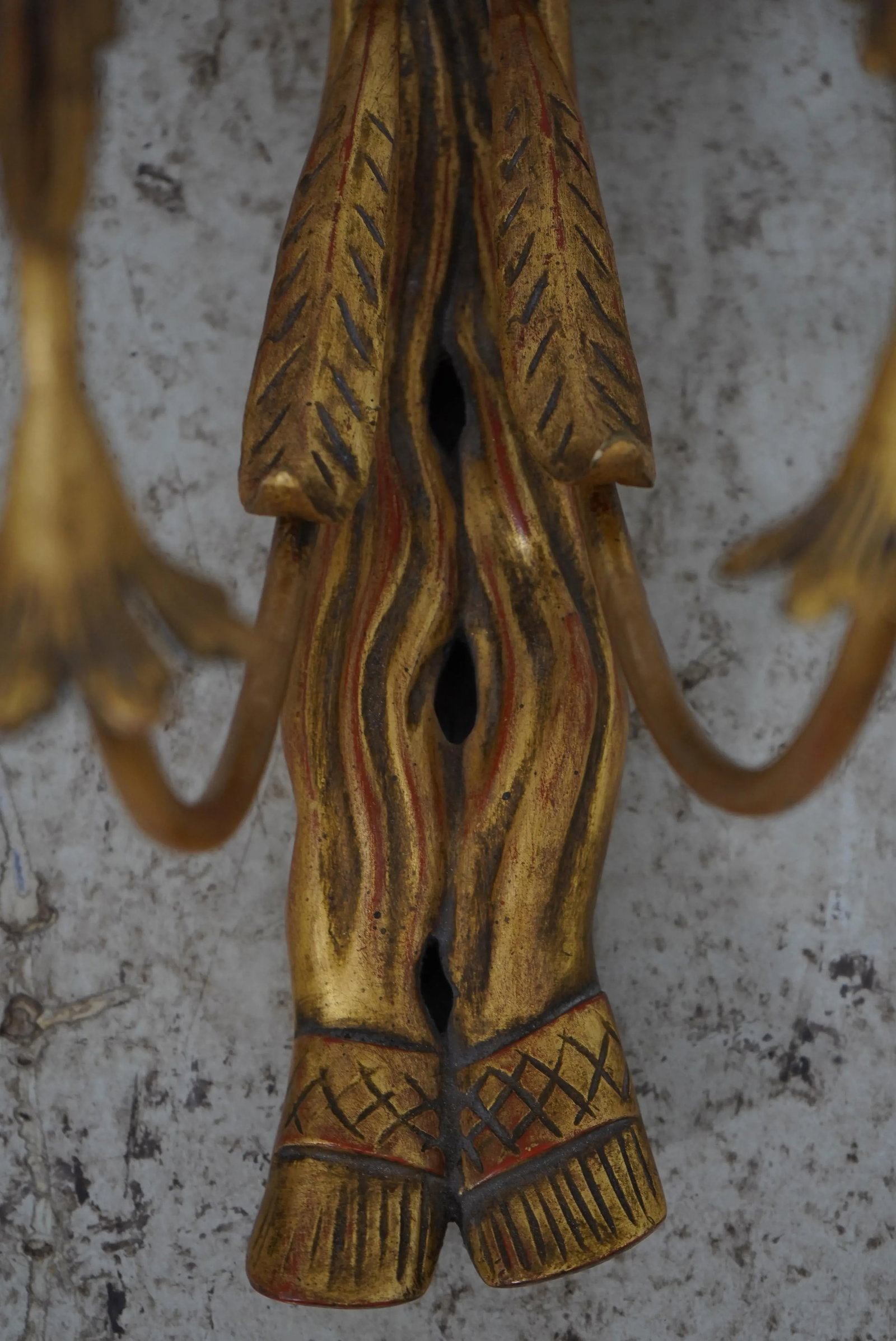 Pair Federal Style Gold Finish Eagle Candelabras - 6