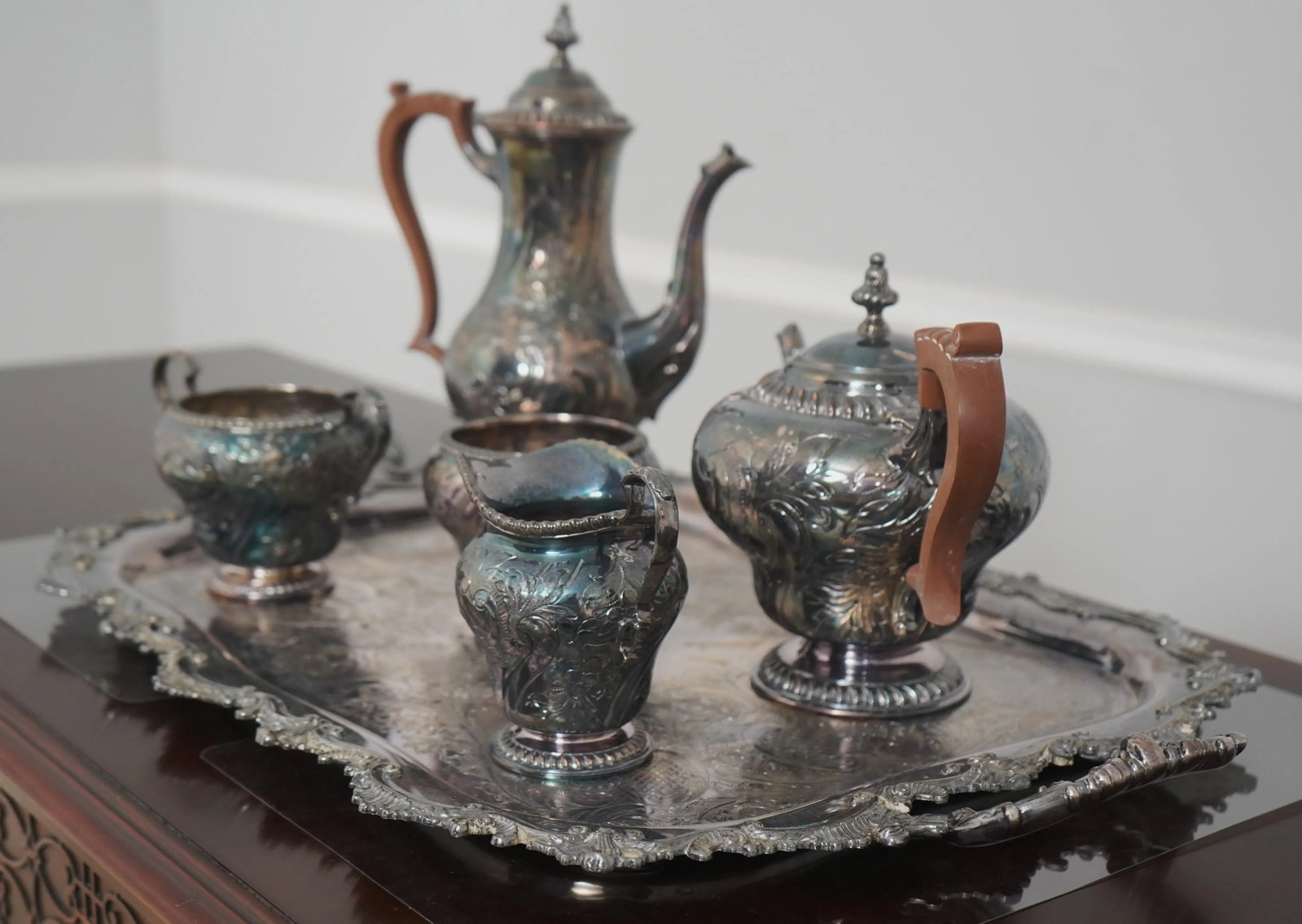 English 6 Piece Silverplate Tea Set - 2