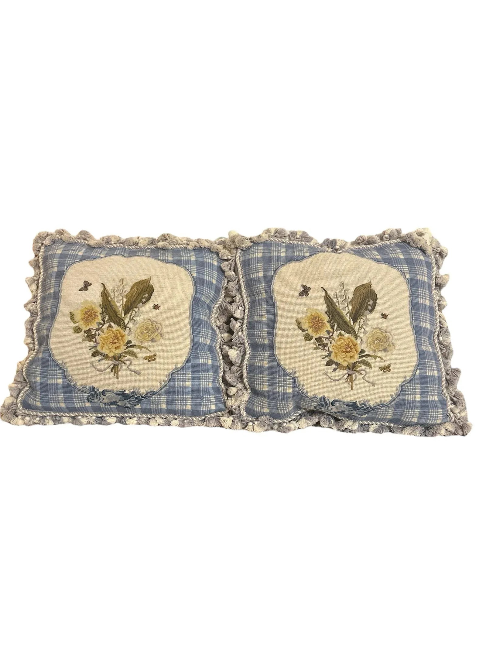 Pair of Vintage Needlepoint Pillows - 7