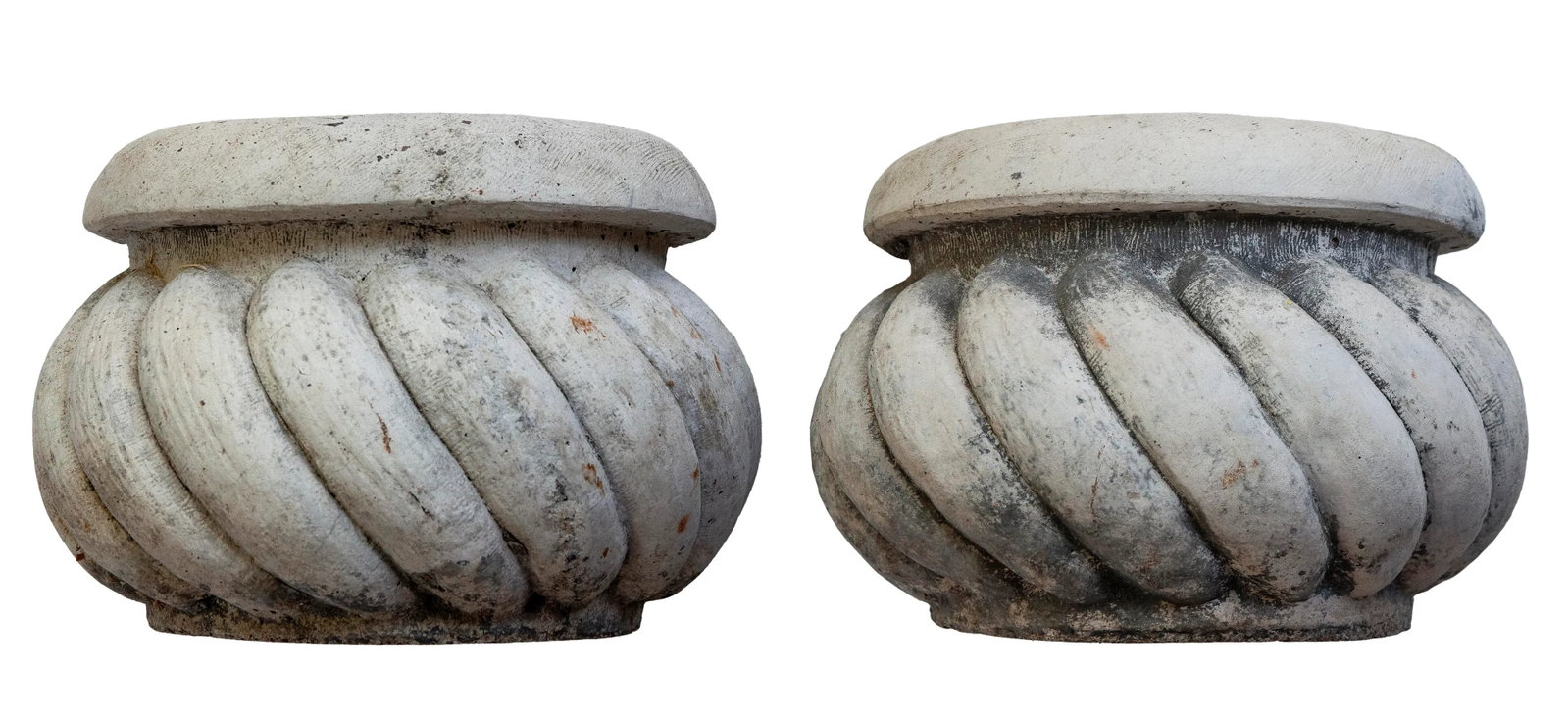 Vintage Concrete Planter Pots - A Pair - 6