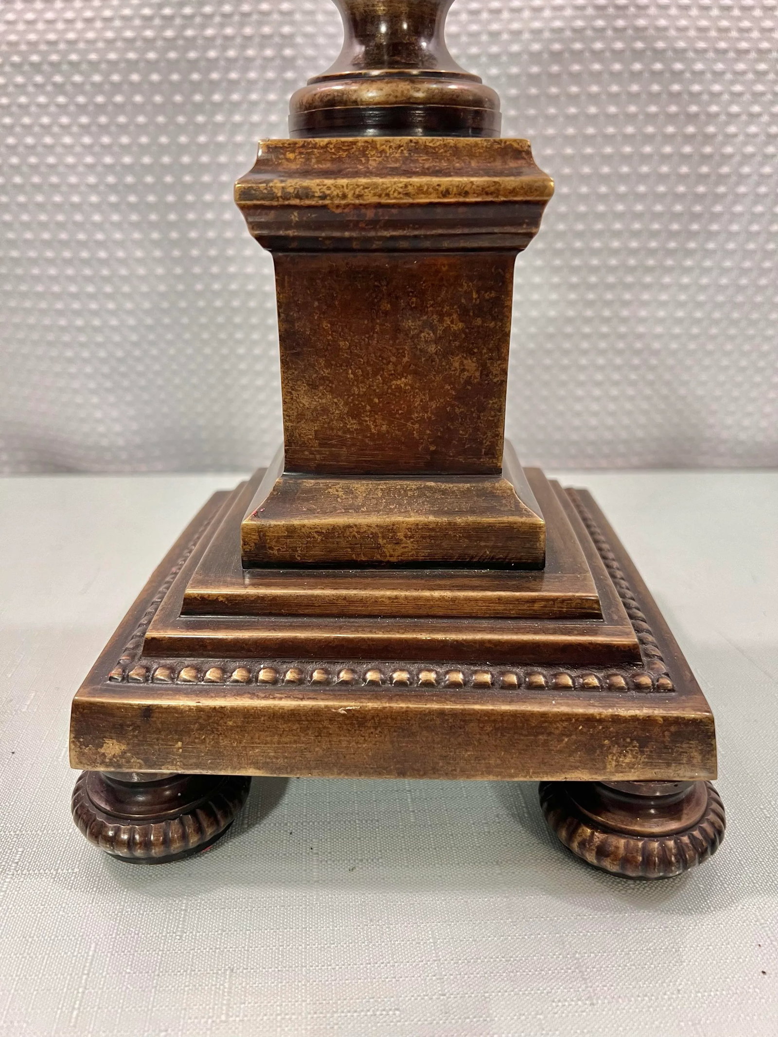 Vintage LPatinated Brass Palm Tree Candlestick Holder - 2