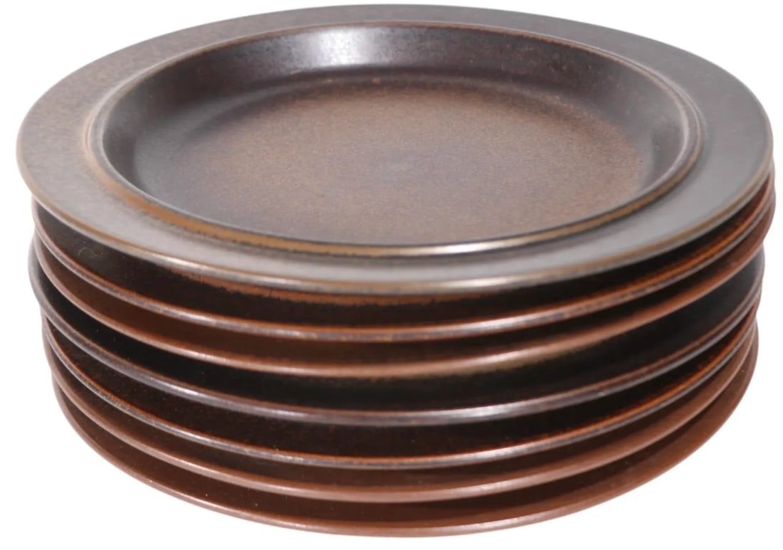 Lot of 7 Arabia Ruska Dinner Plates by Ulla Procope Finland Circa 1960's - 10