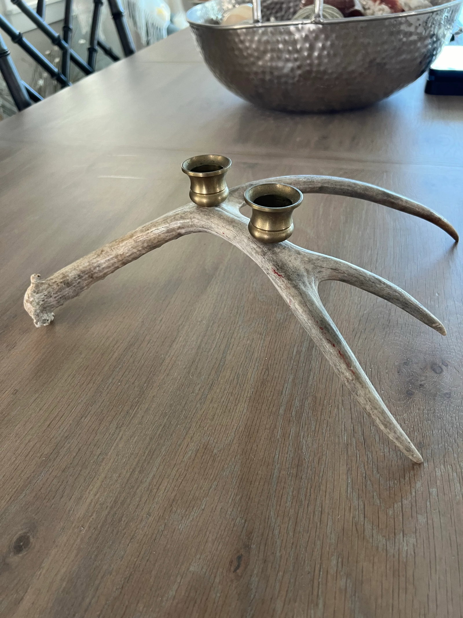 Vintage Natural Drop Deer Antler Candelabra - 2