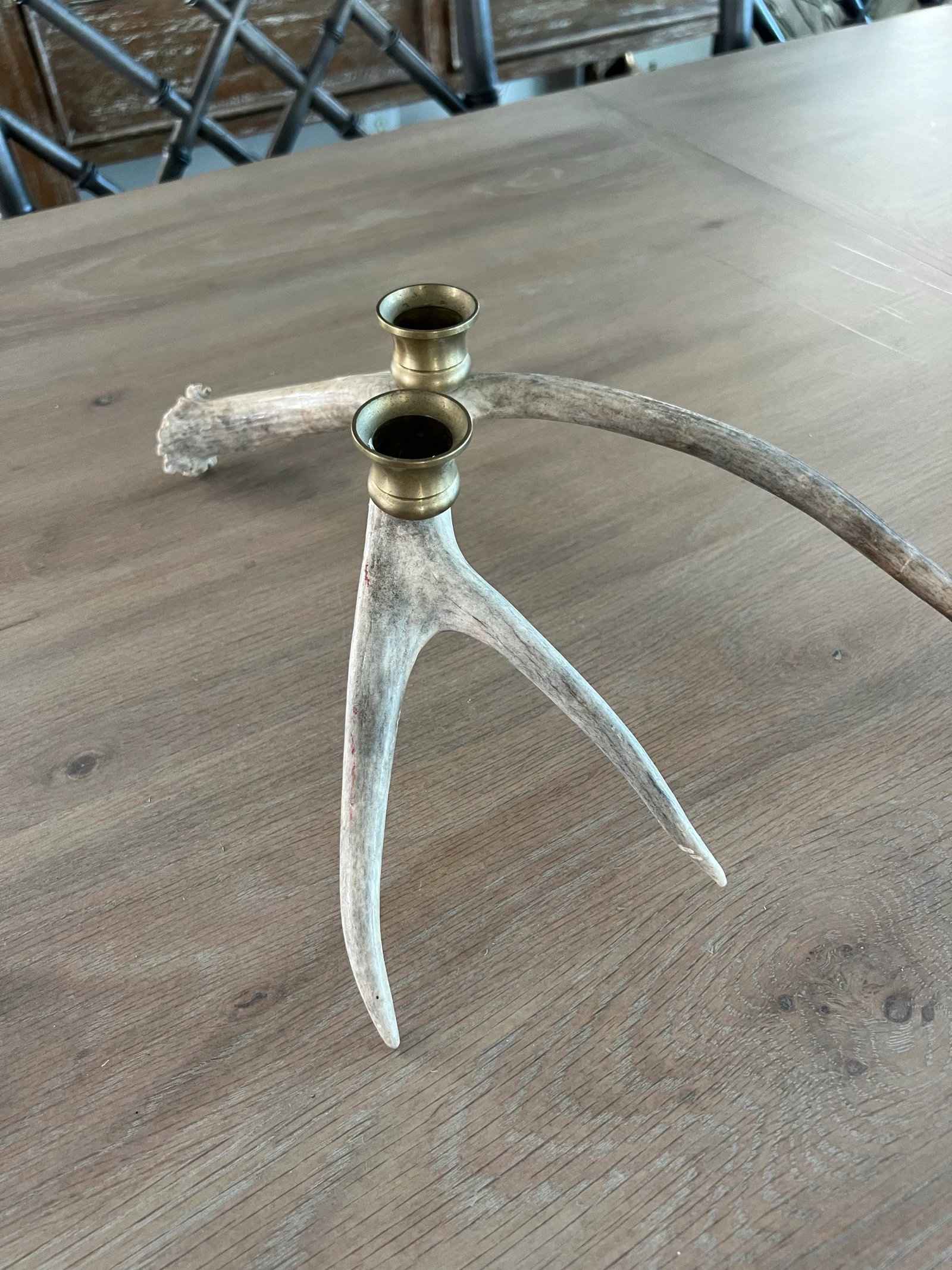 Vintage Natural Drop Deer Antler Candelabra - 5